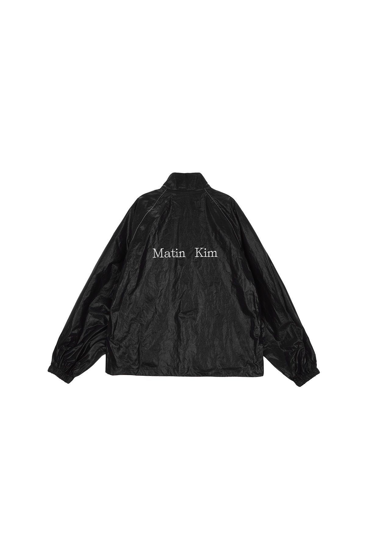 MATIN KIM LOGO COATING JUMPER IN BLACK