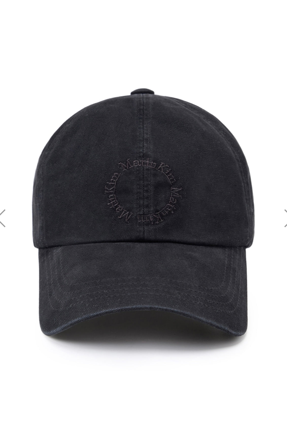 MATIN KIM WASHED CIRCLE LOGO BALL CAP IN BLACK