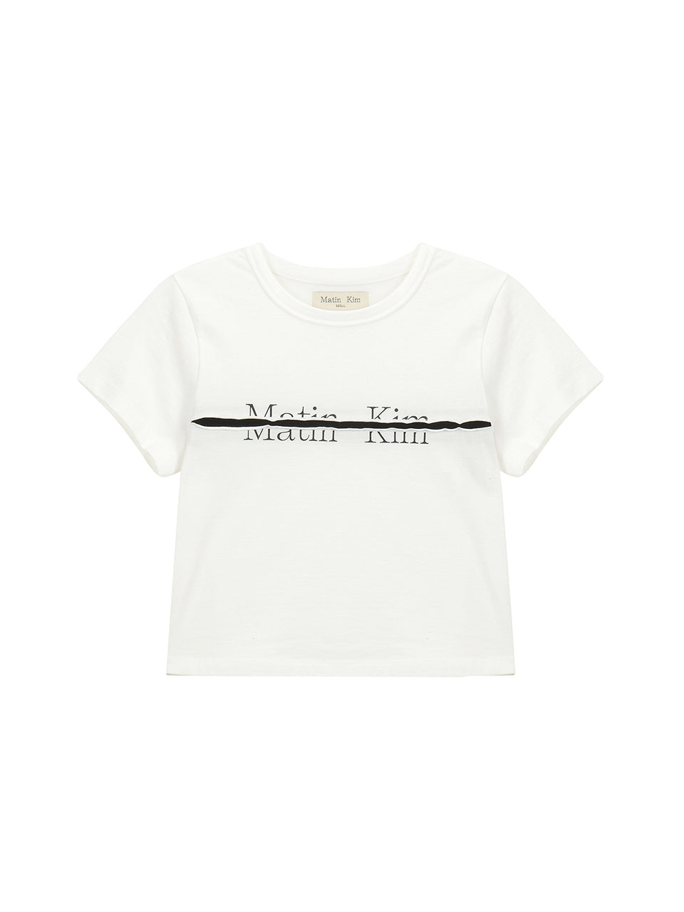 Matin Kim LOGO CUTTED CROP TOP IN WHITE