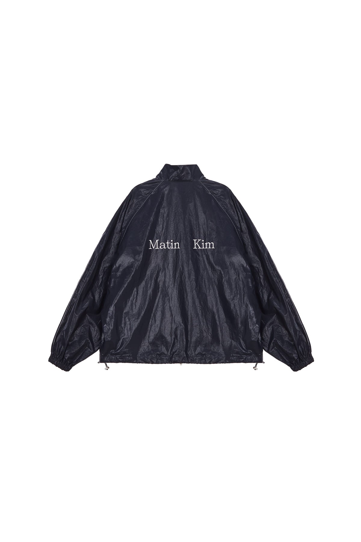 MATIN KIM LOGO COATING JUMPER IN NAVY