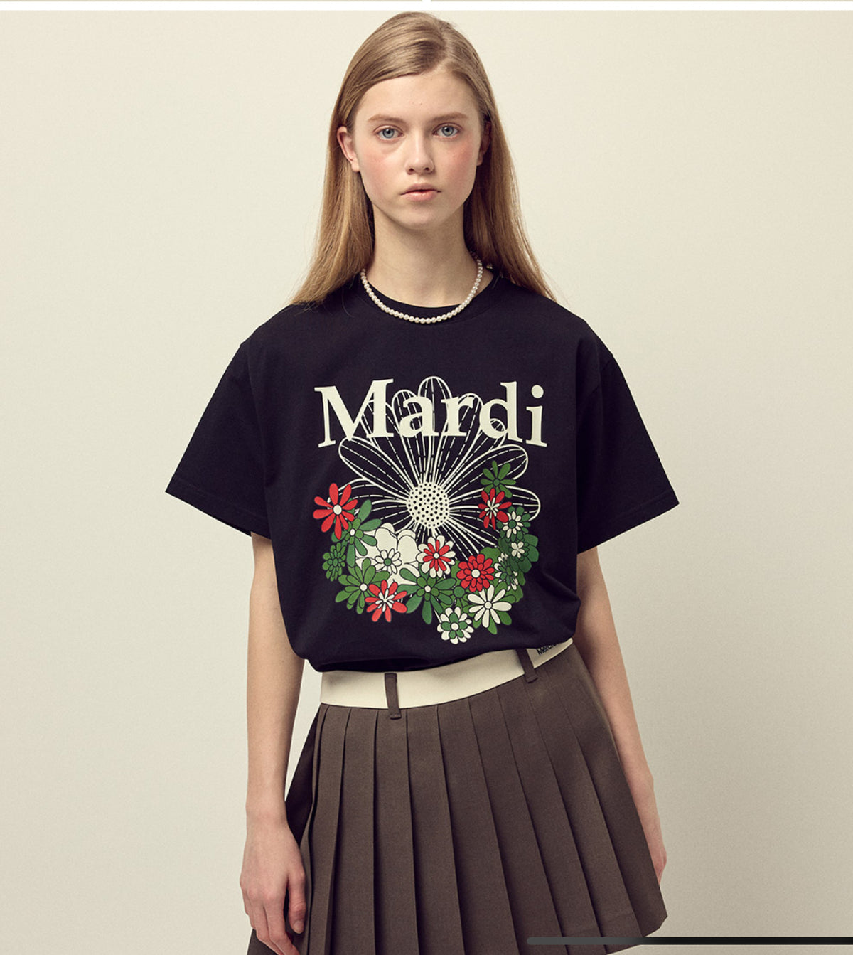 MARDI TSHIRT FLOWERMARDI JARDIN_BLACK IVORY