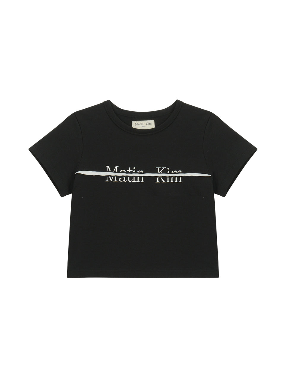Matin Kim LOGO CUTTED CROP TOP IN BLACK – MO & MORE