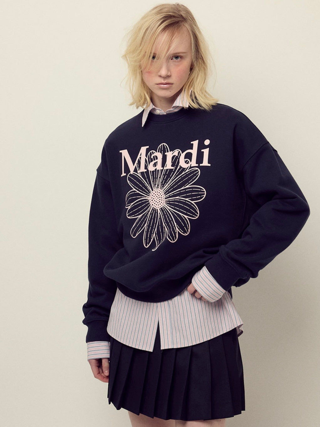 MARDI SWEATSHIRT FLOWERMARDI_NAVY PALEPINK