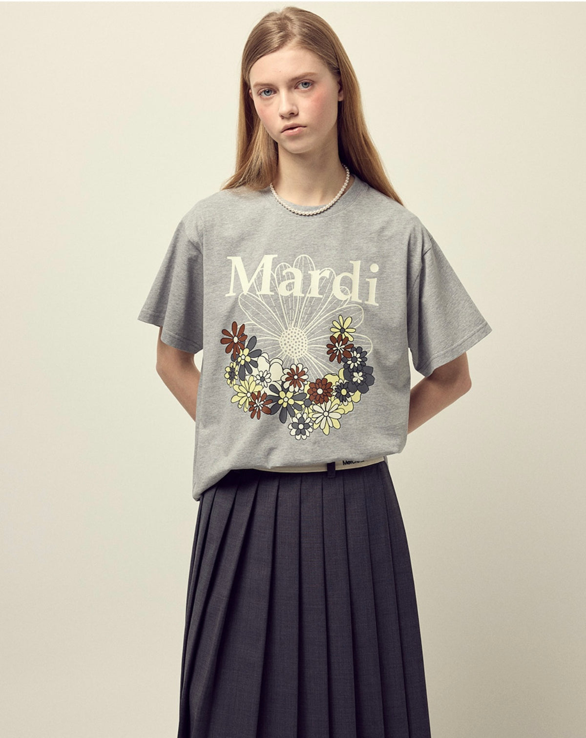 MARDI TSHIRT FLOWERMARDI JARDIN_GREY IVORY