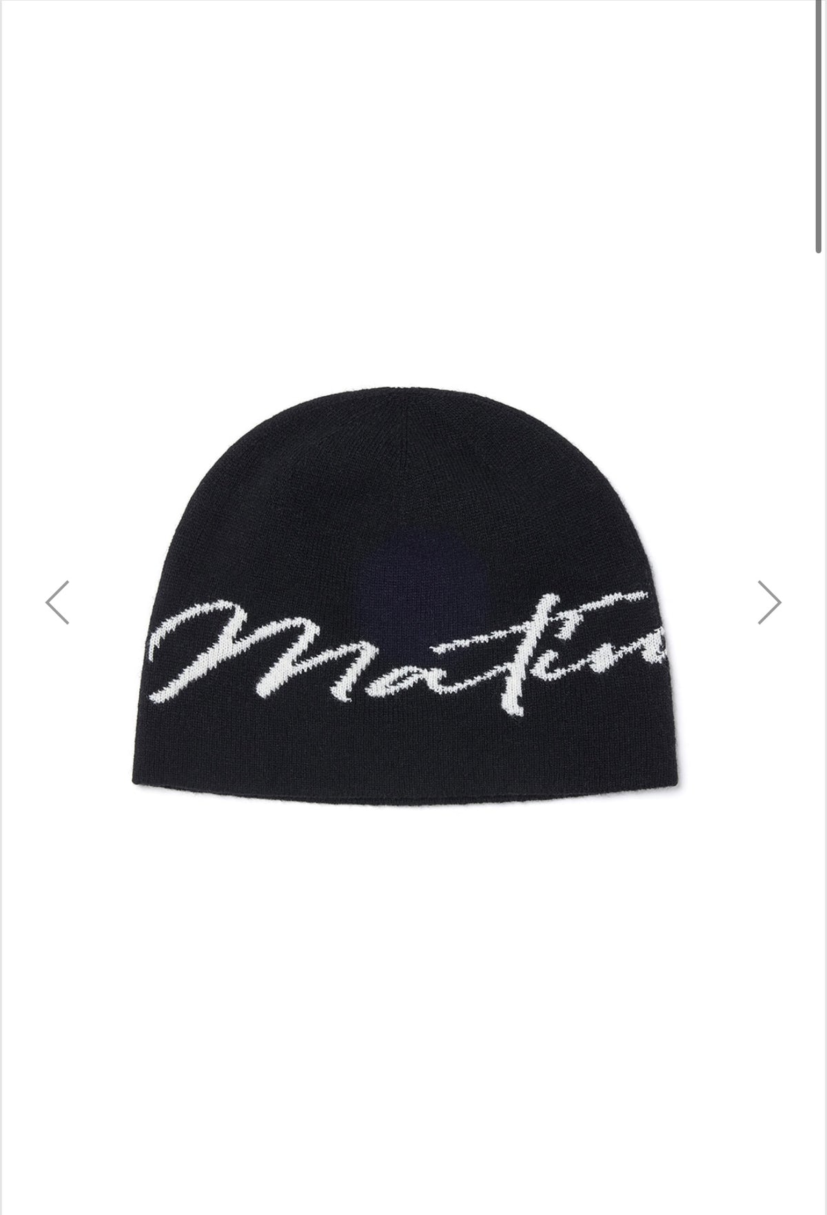 MATIN KIM MATIN LOGO SCRIPT BEANIE IN BLACK