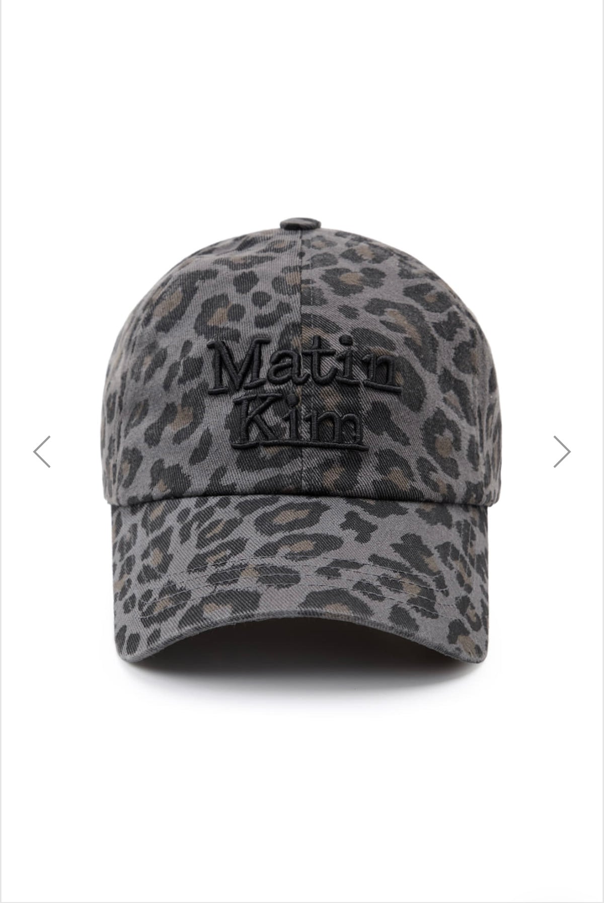 MATIN KIM MATIN LEOPARD VOLUME LOGO BALL CAP IN DARK GREY