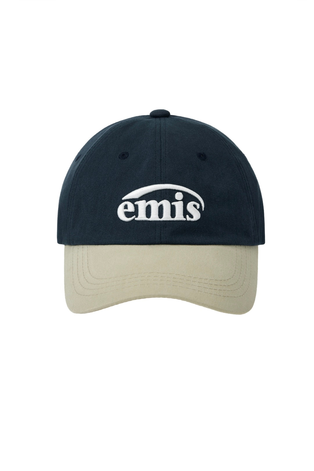 EMIS NEW LOGO MIX BALL CAP(RENEWAL)-BEIGE/NAVY