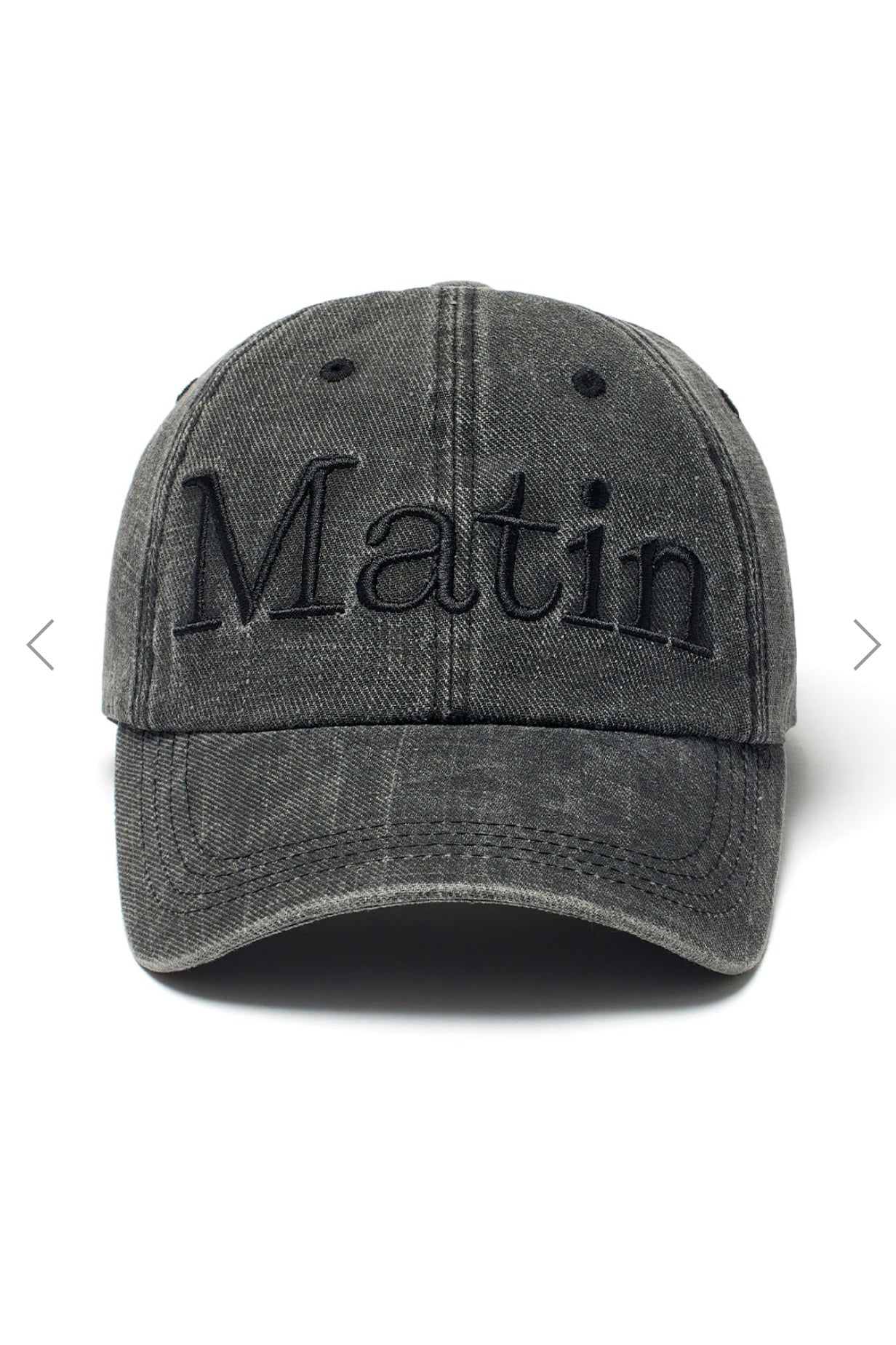 MATIN KIM MATIN LOGO WASHED BALL CAP IN BLACK – MO & MORE