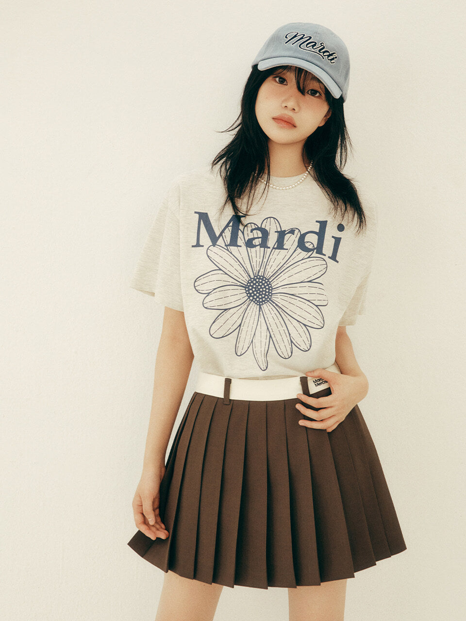 MARDI TSHIRT FLOWERMARDI_ OATMEAL BLUE