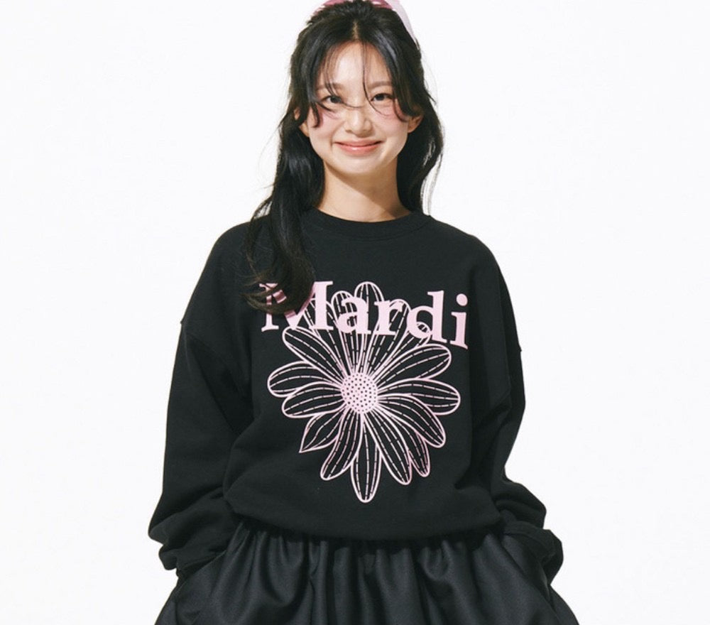 MARDI SWEATSHIRT BLACK PINK Flowers