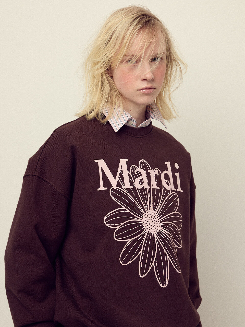MARDI SWEATSHIRT FLOWERMARDI_BROWN PALEPINK