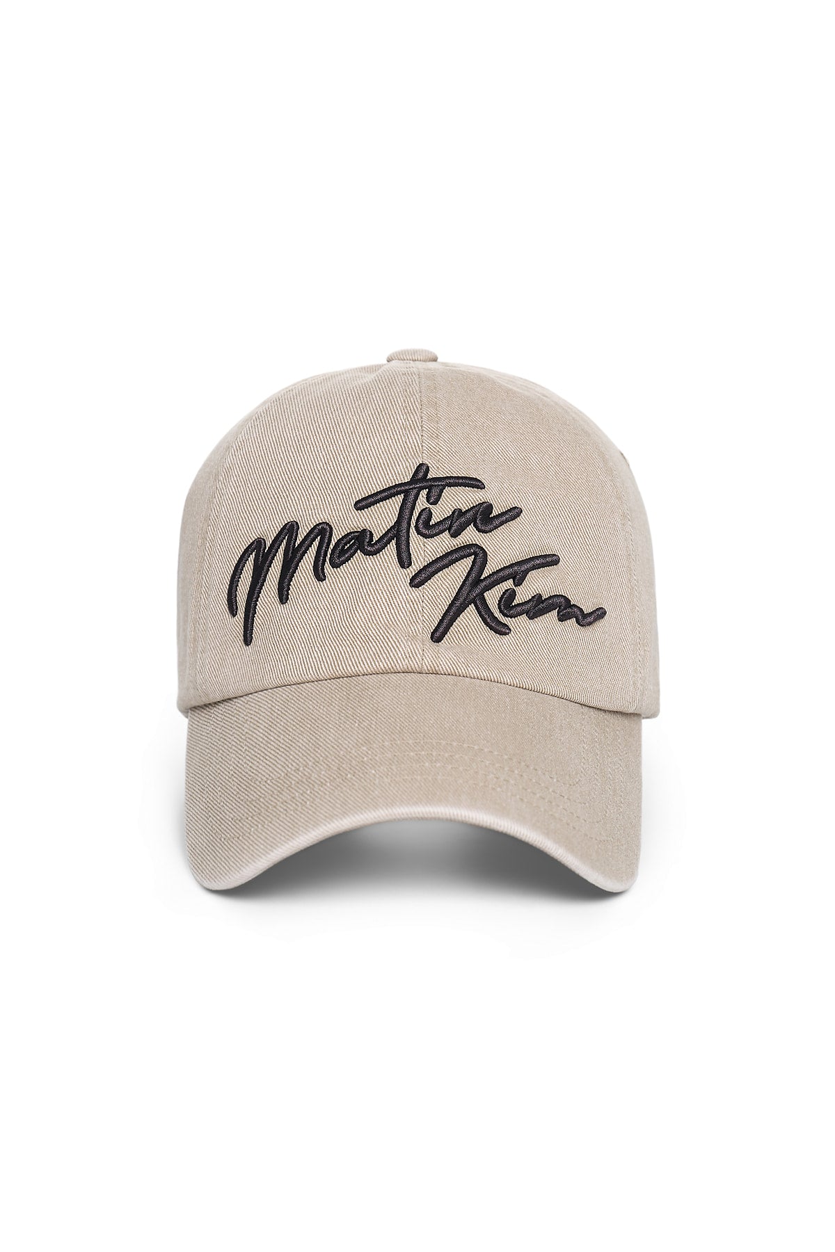 MATIN KIM LOGO SCRIPT BALL CAP IN BEIGE