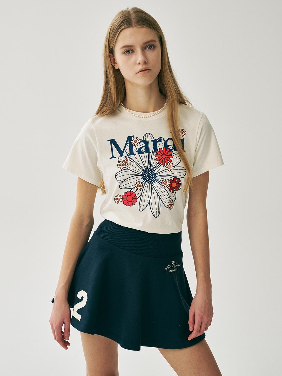 Mardi SLIM TSHIR FLOWERMARDI BLOSSOM_CREAM VINTAGEBLUE