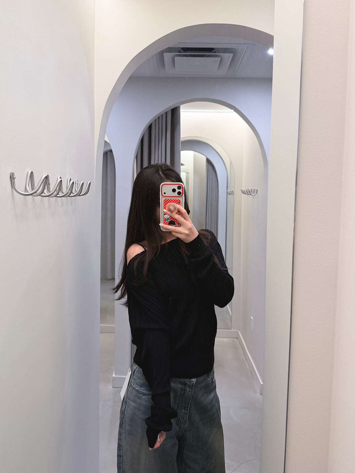 Sculpted off-shoulder top