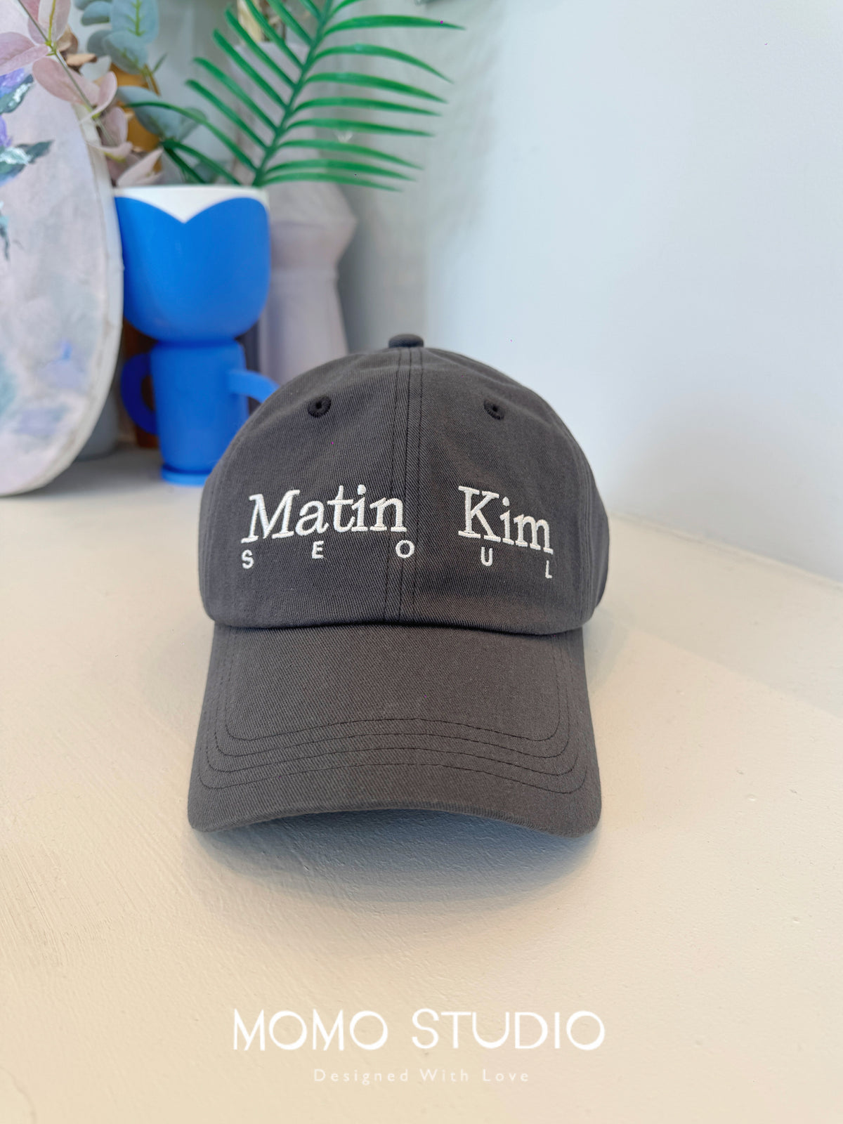 Matin Kim Seoul logo point big ball cap Charcoal