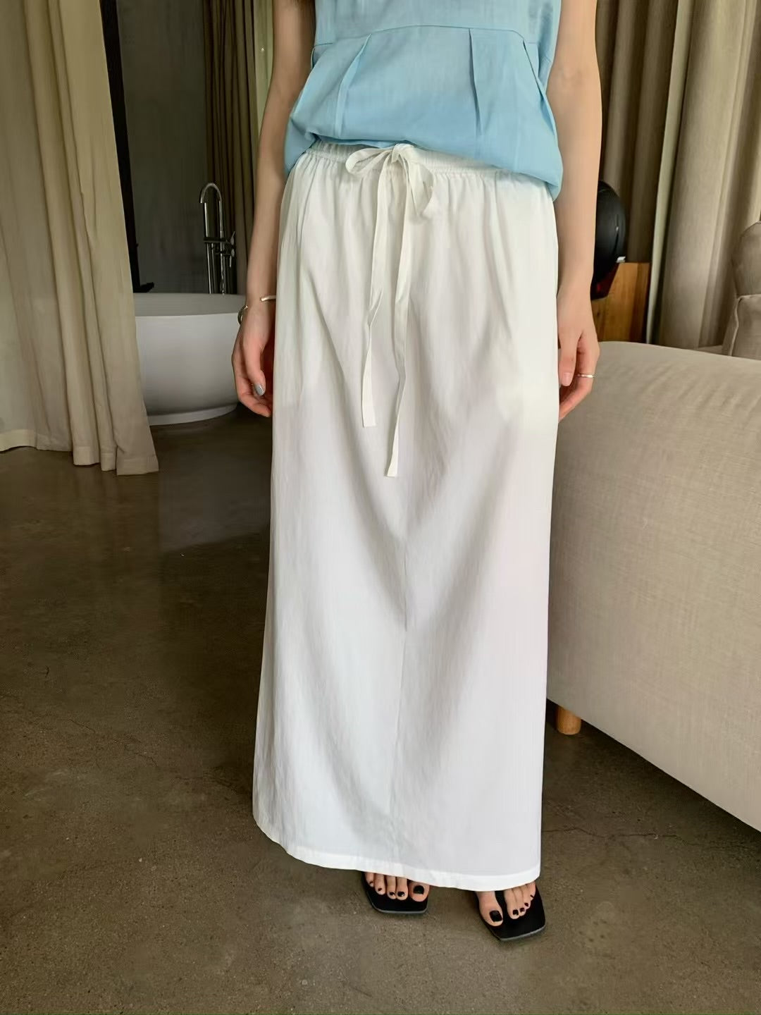 Classic string long skirt