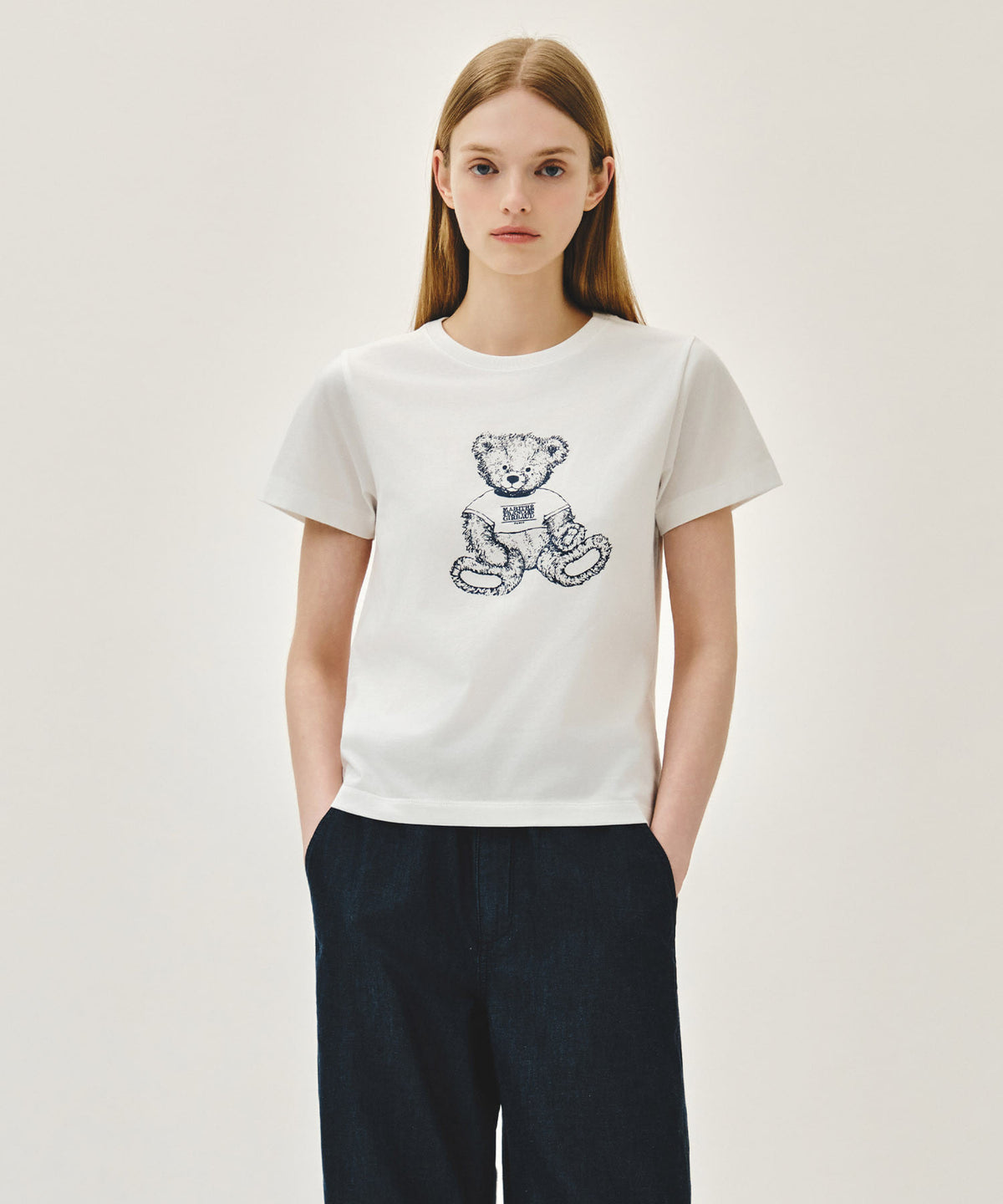 MARITHE FRANCOIS GIRBAUD W DOODLE BEAR TEE white