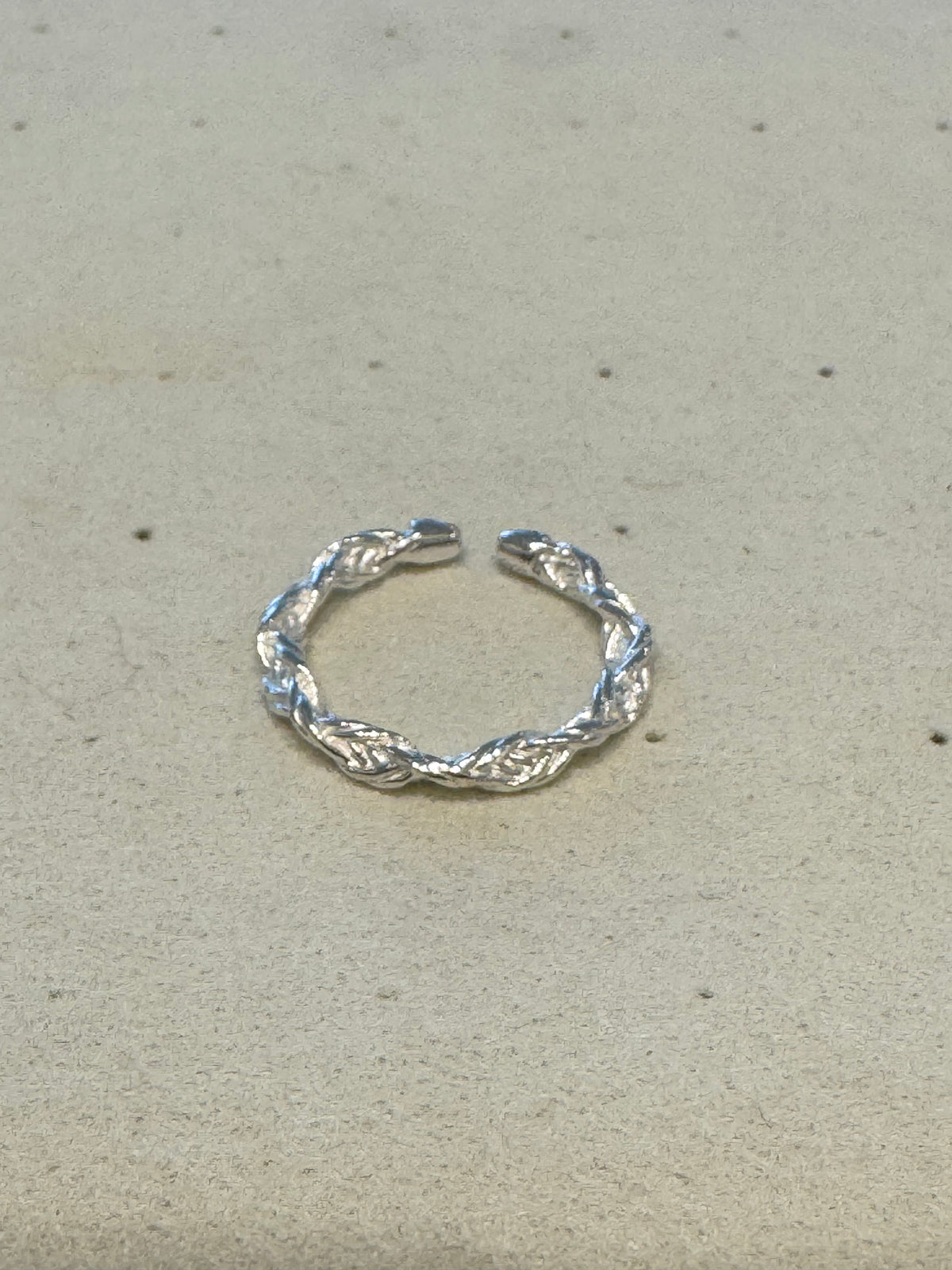 Pure silver twisted ring