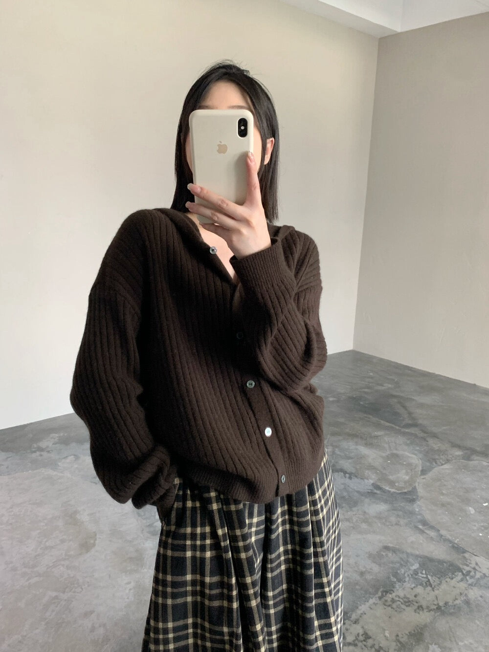 Button up knitted hoodie