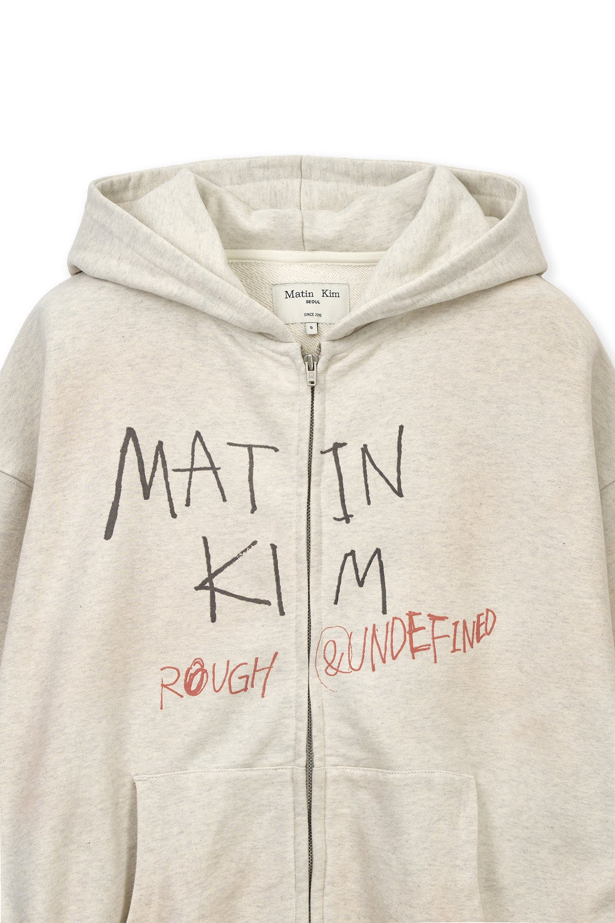 MATIN KIM Vintage Washed Graffiti Hoody Zip Up in Beige – MO & MORE