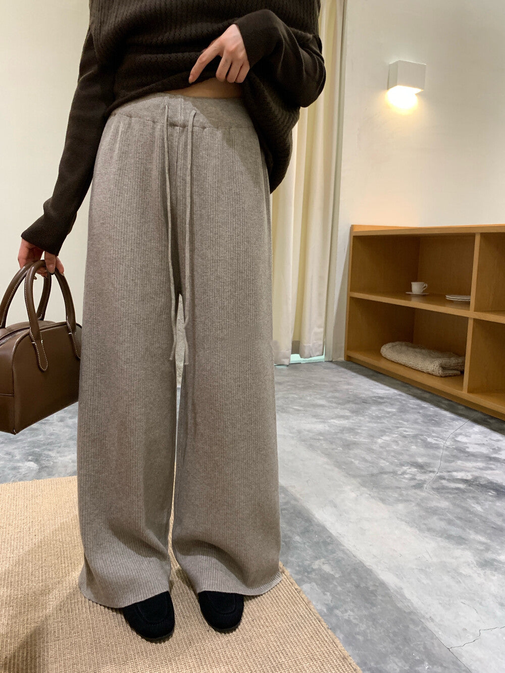 Straight leg knit pants