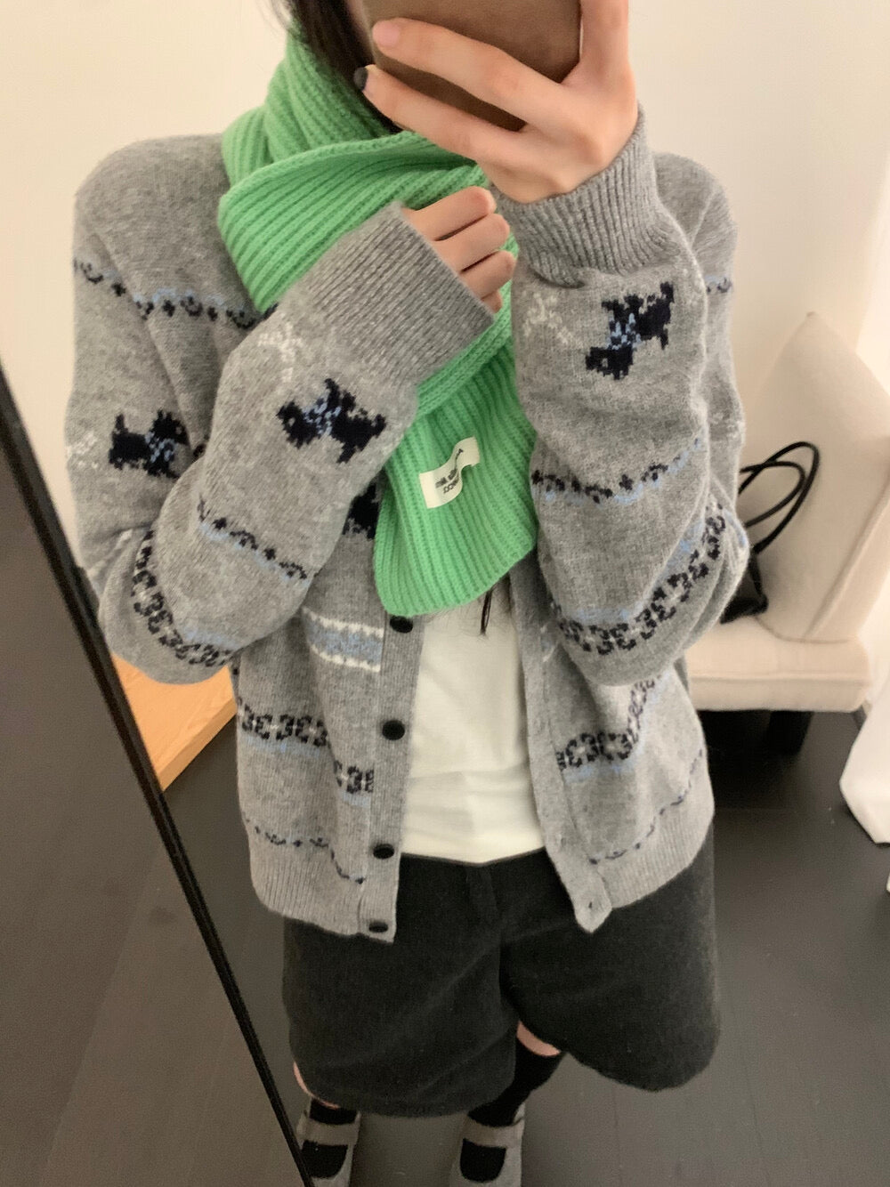 Dog print vintage cardigan