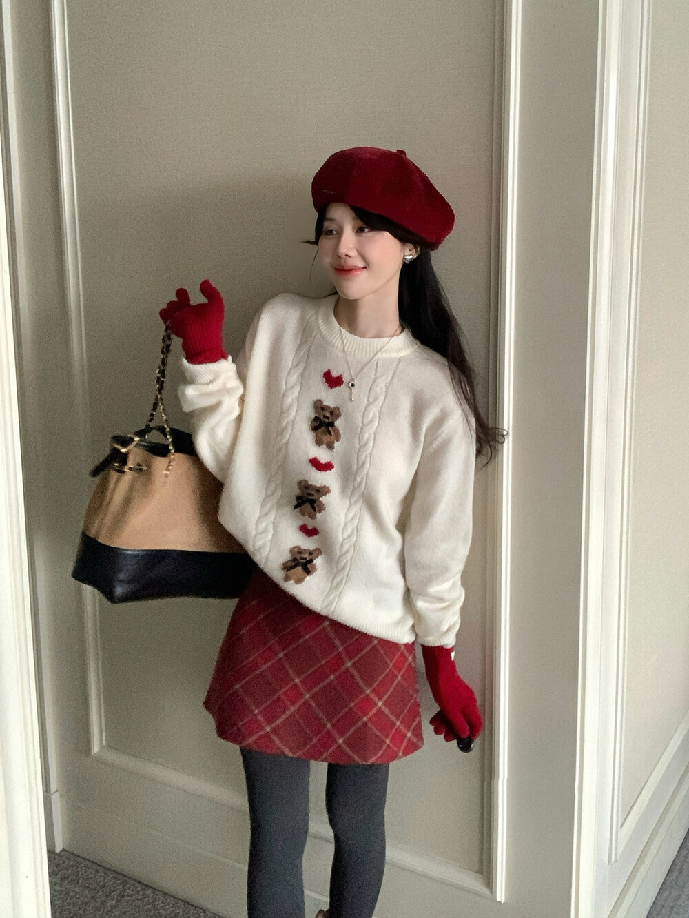 Bear and heart sweater