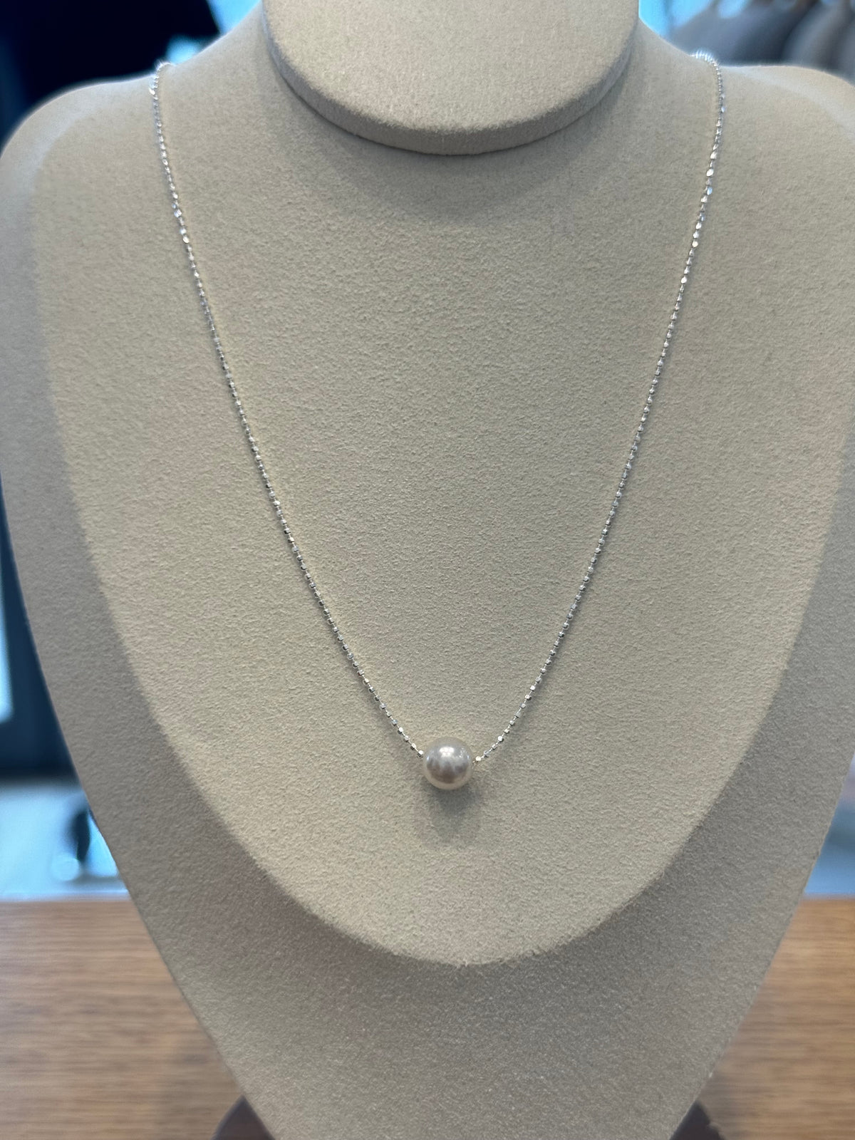 Pure silver bead necklace