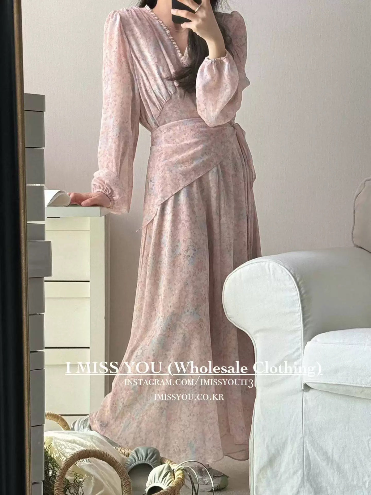 I Miss You Long Dress（blue Pink）