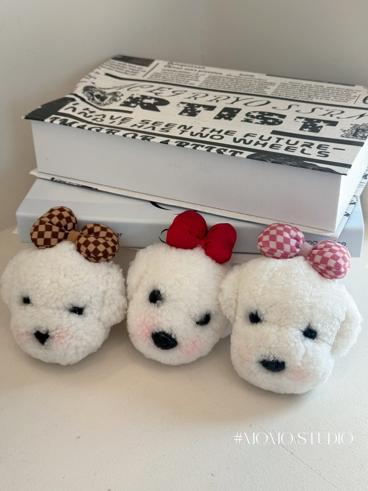 Wool dog head pendant