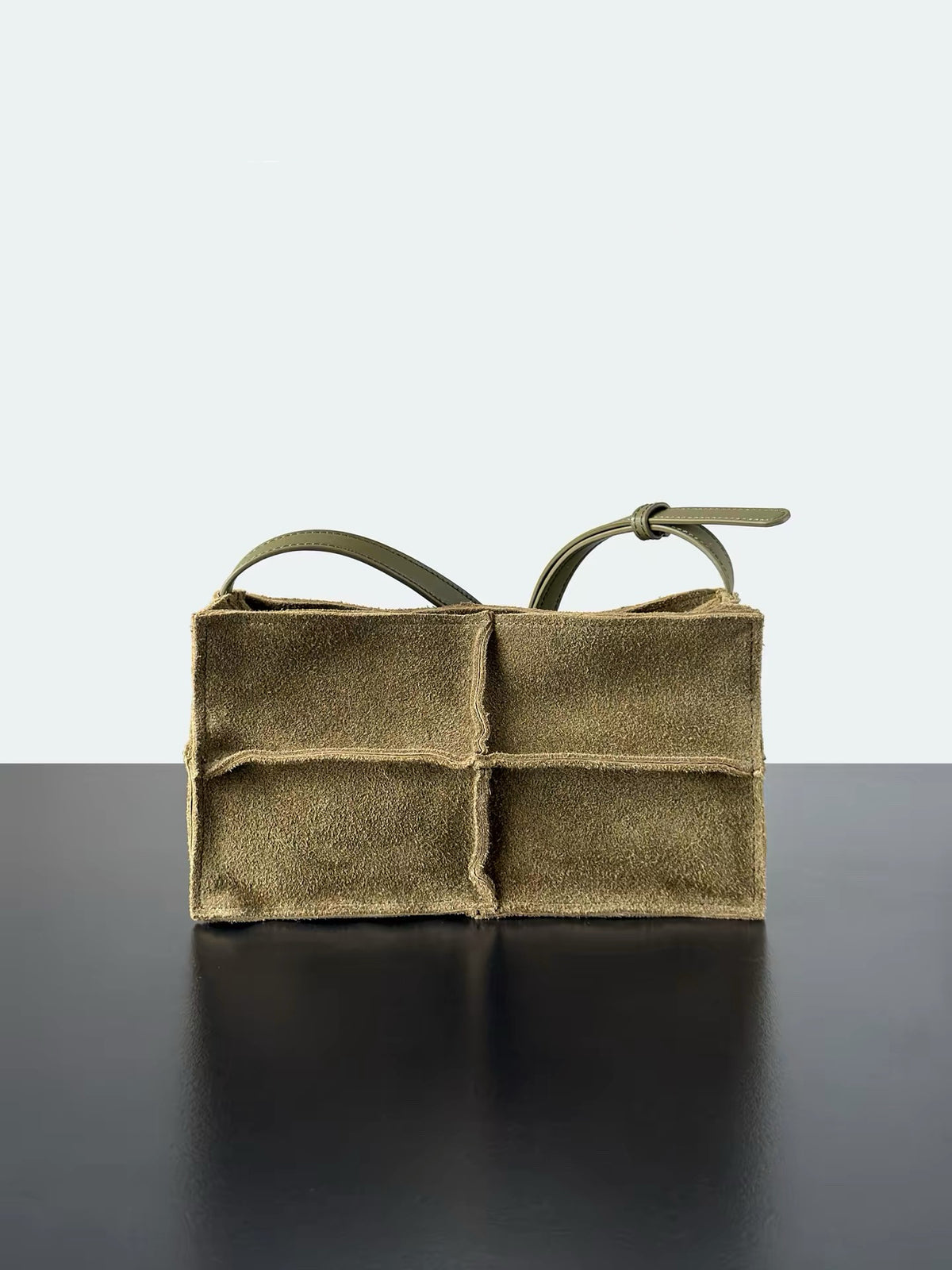 Suede cowhide tofu square bag