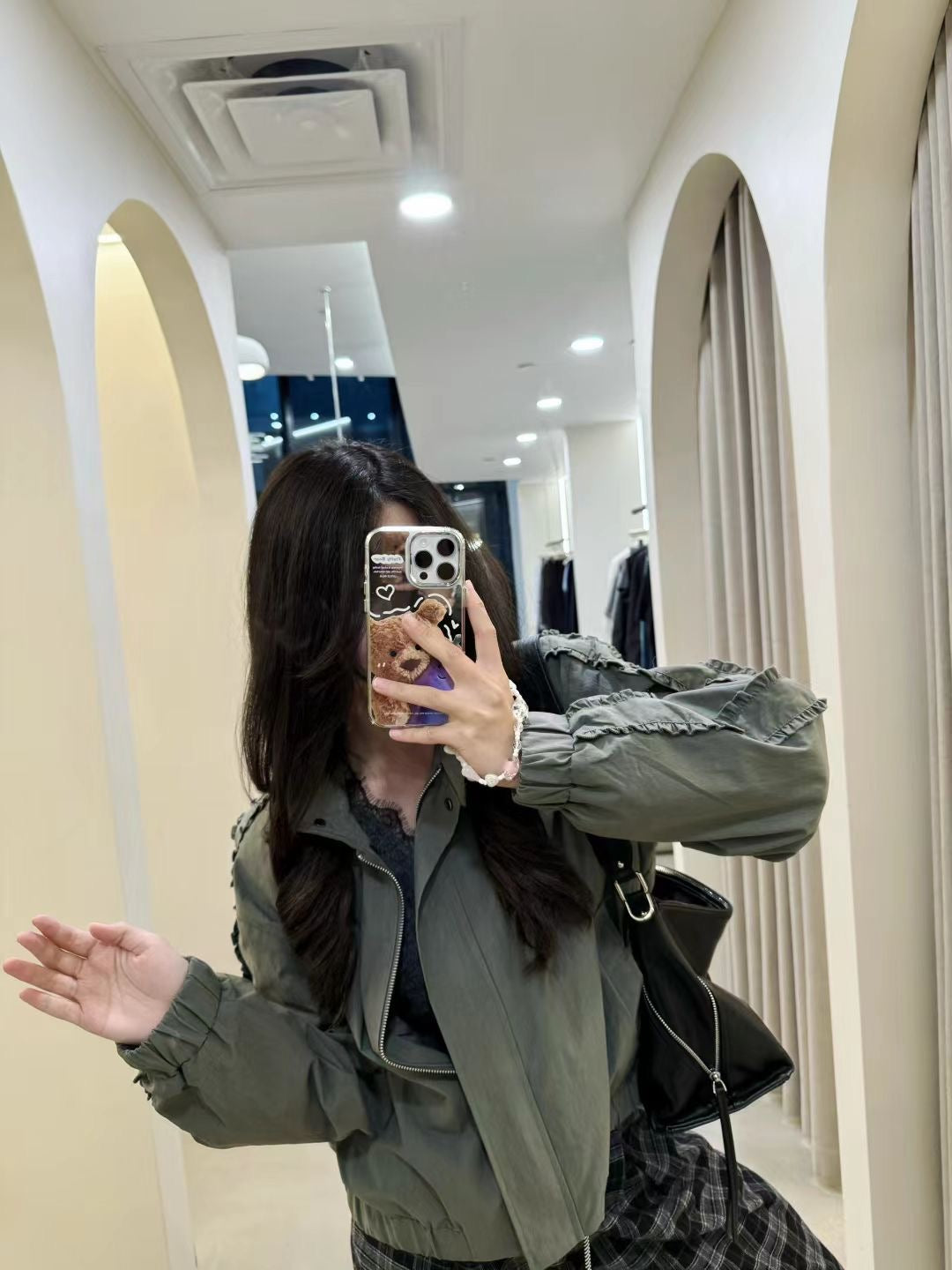 Ruffle sleeve jacket