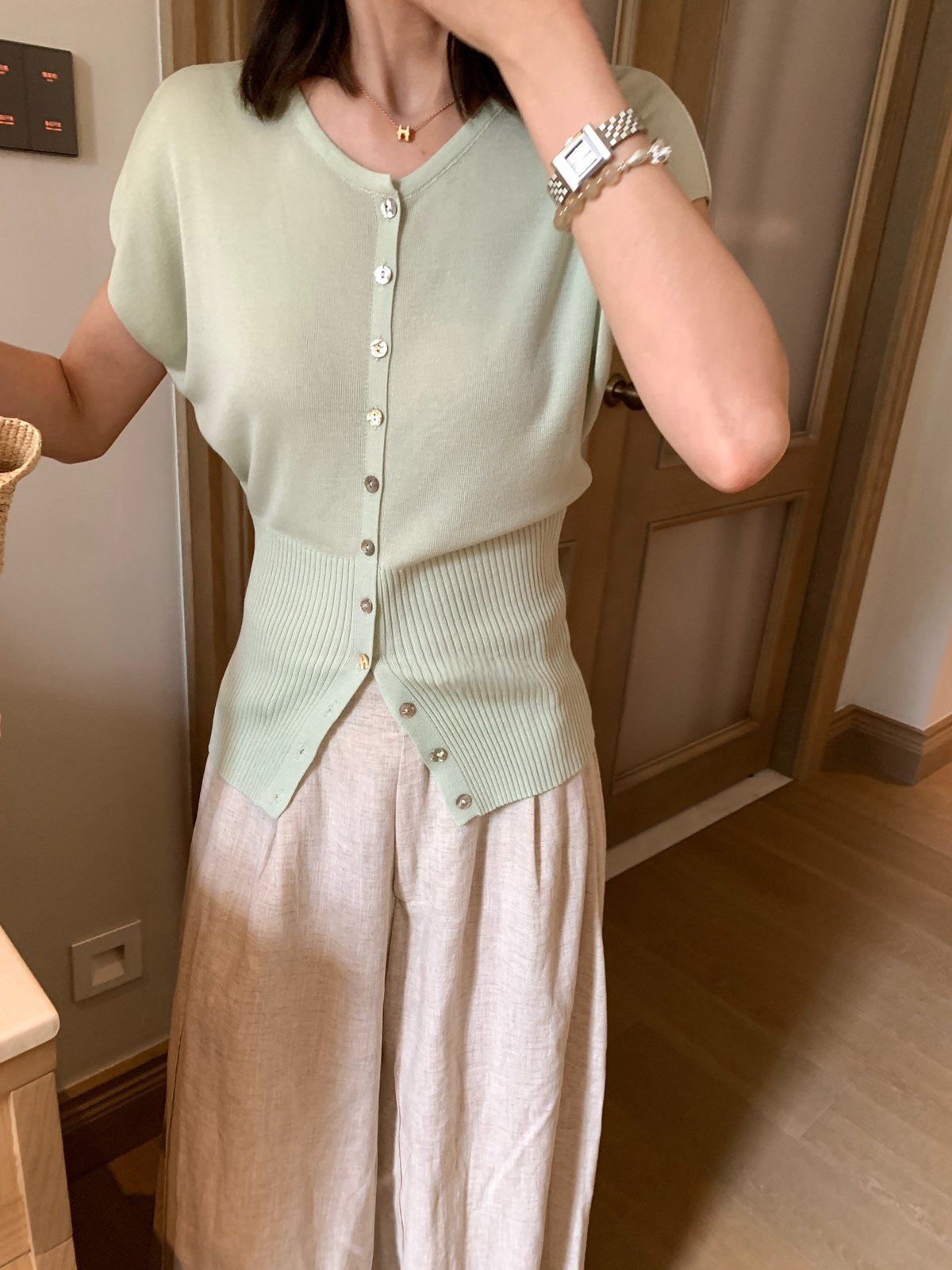 Button knit top