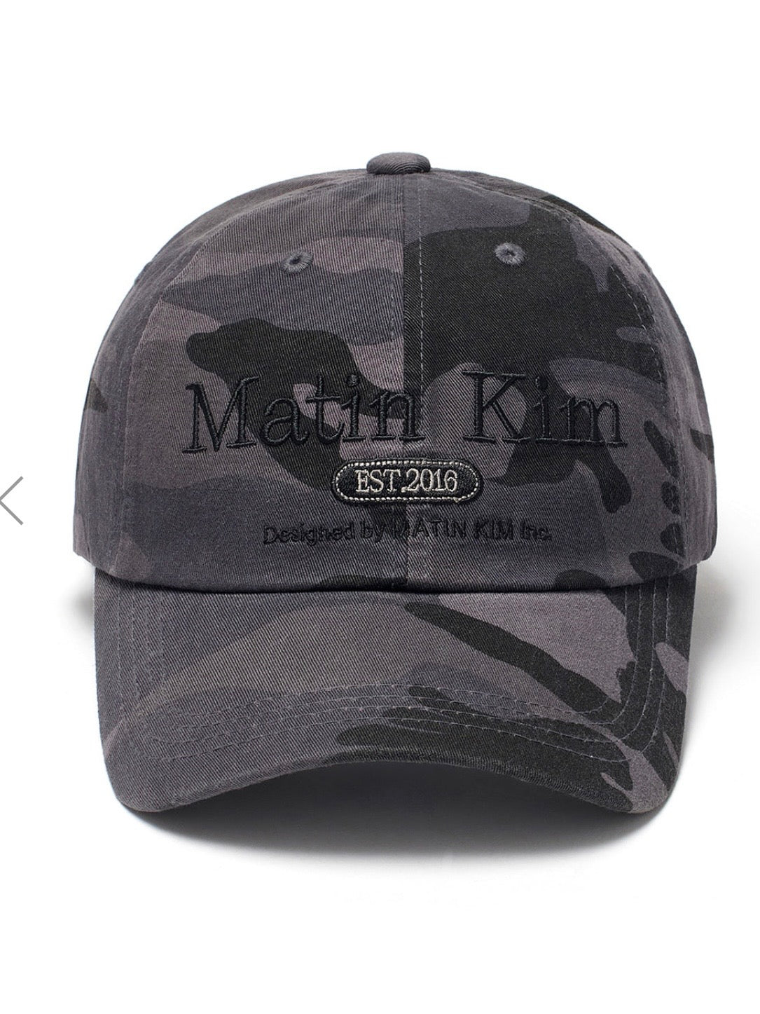 Matin Kim camouflage logo ball cap in charcoal
