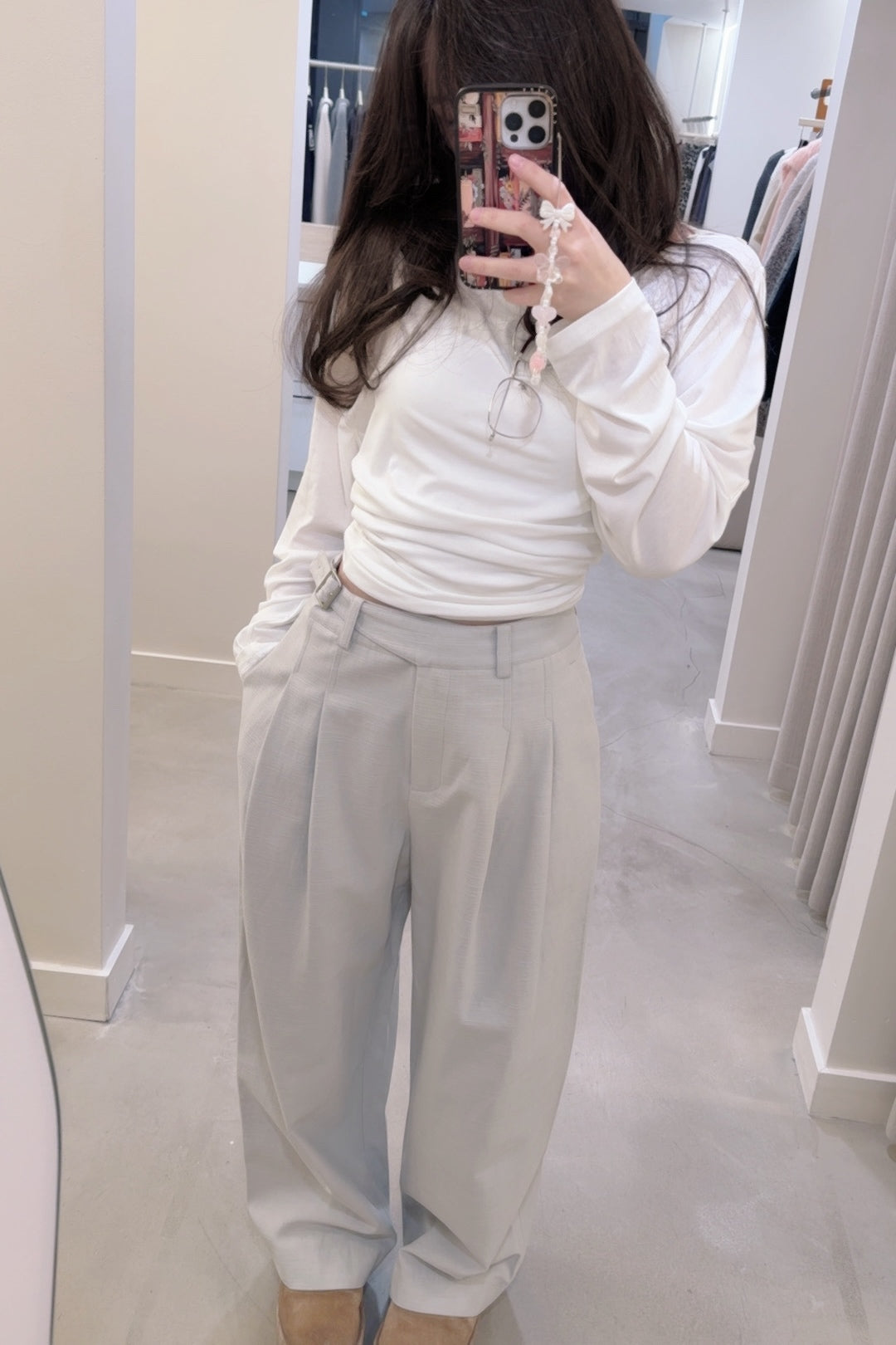 elastic waist casual trousers