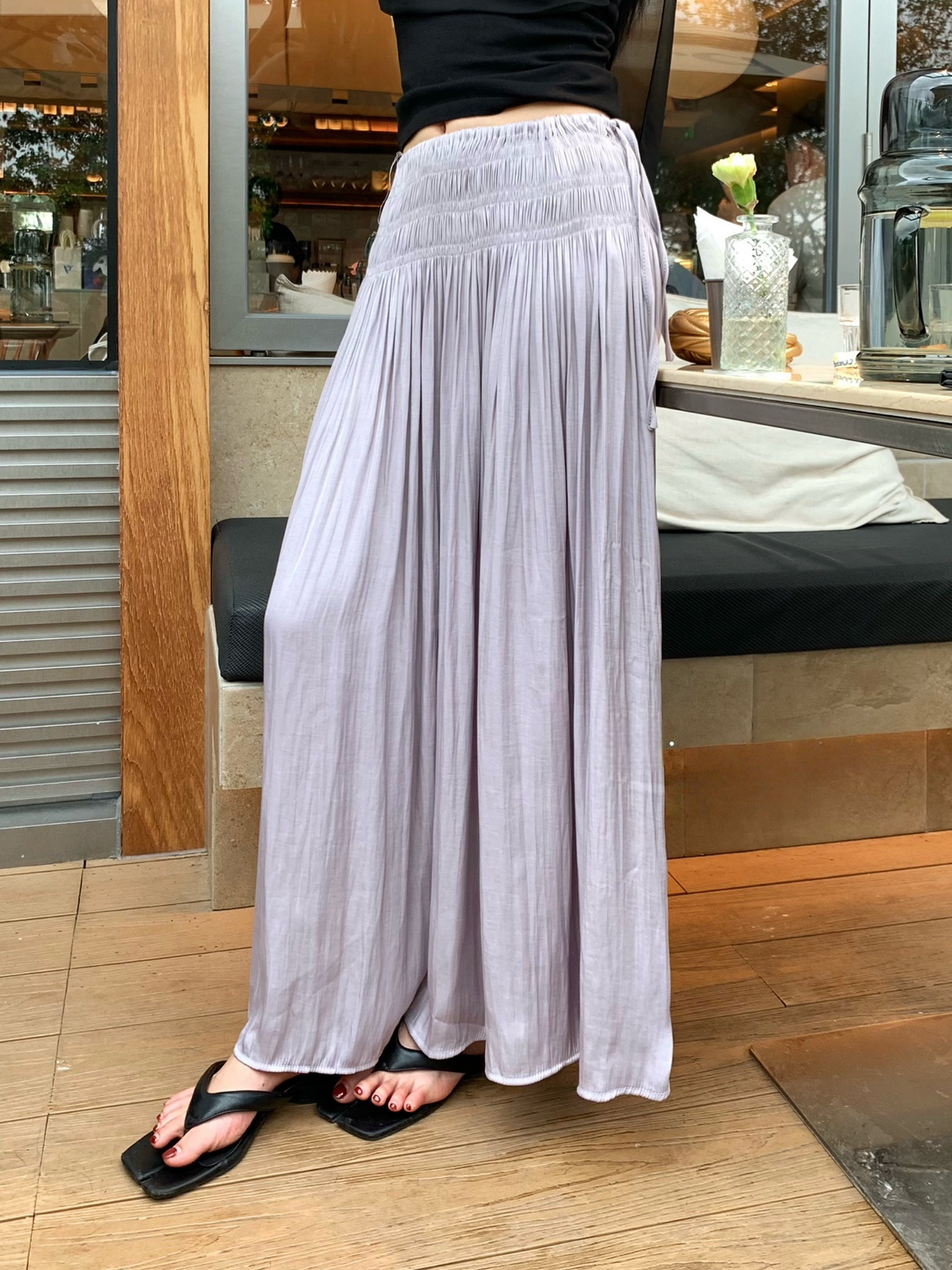 Lavender wrinkle waist skirt