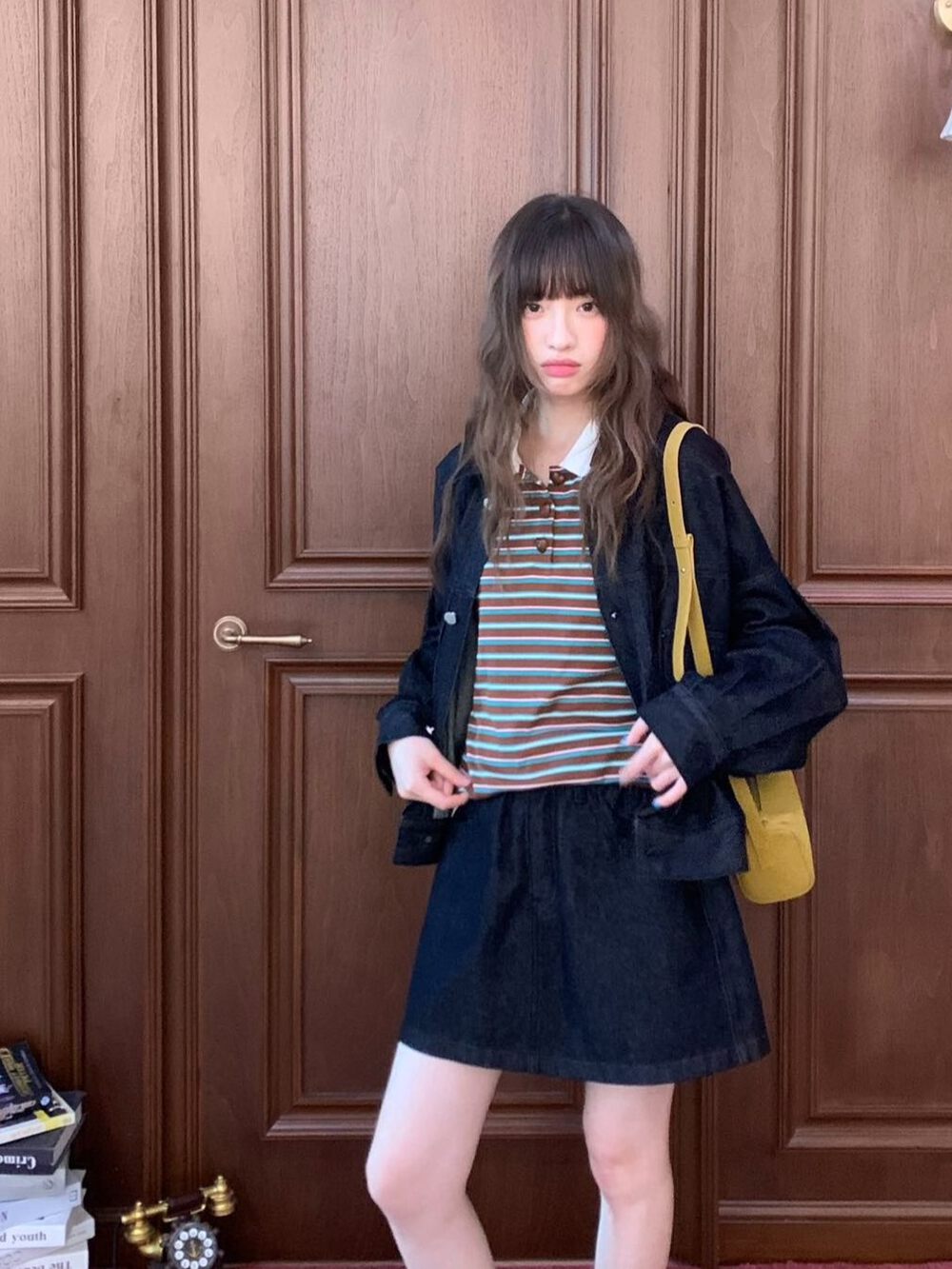 Vintage denim jacket and skirt set