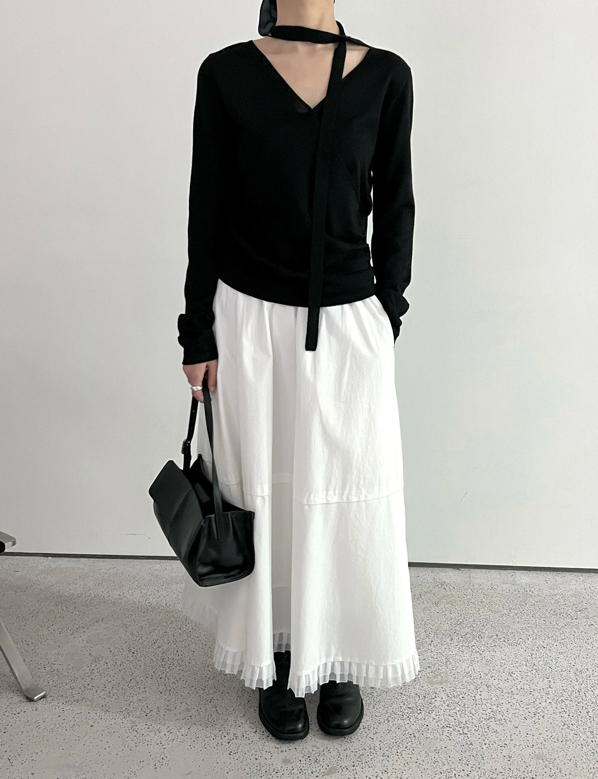 chiffon hem long skirt