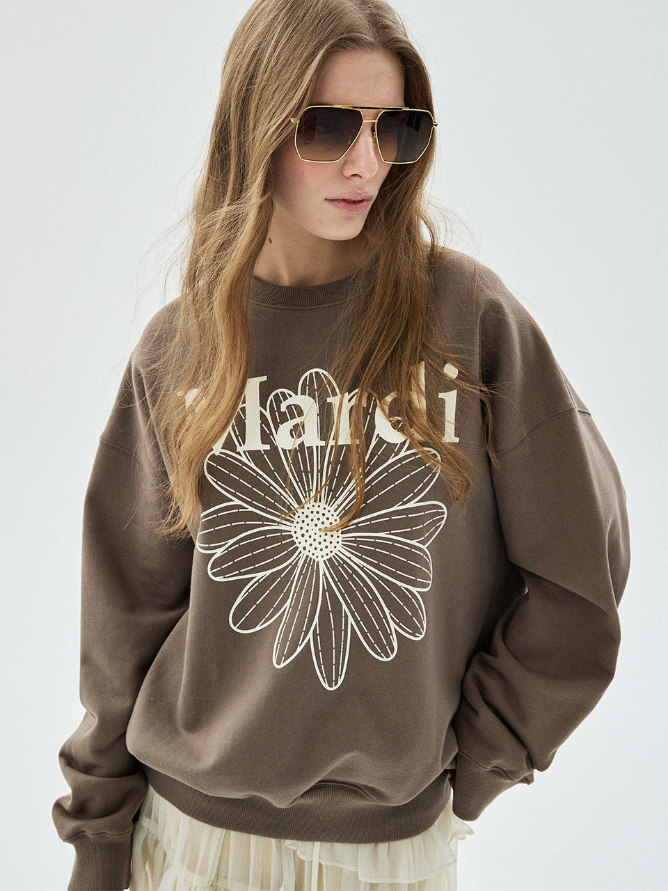 MARDI SWEATSHIRT FLOWERMARDI_TAUPE IVORY