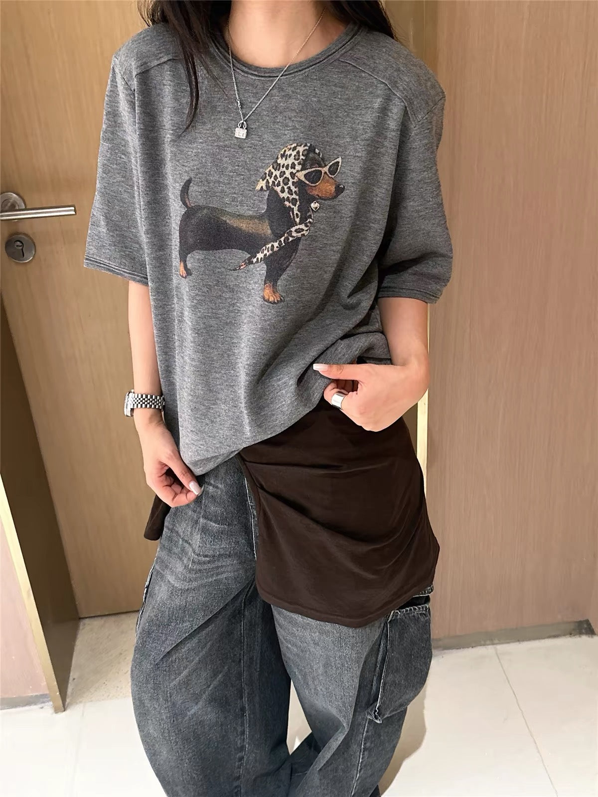 Dachshund short sleeve sweater