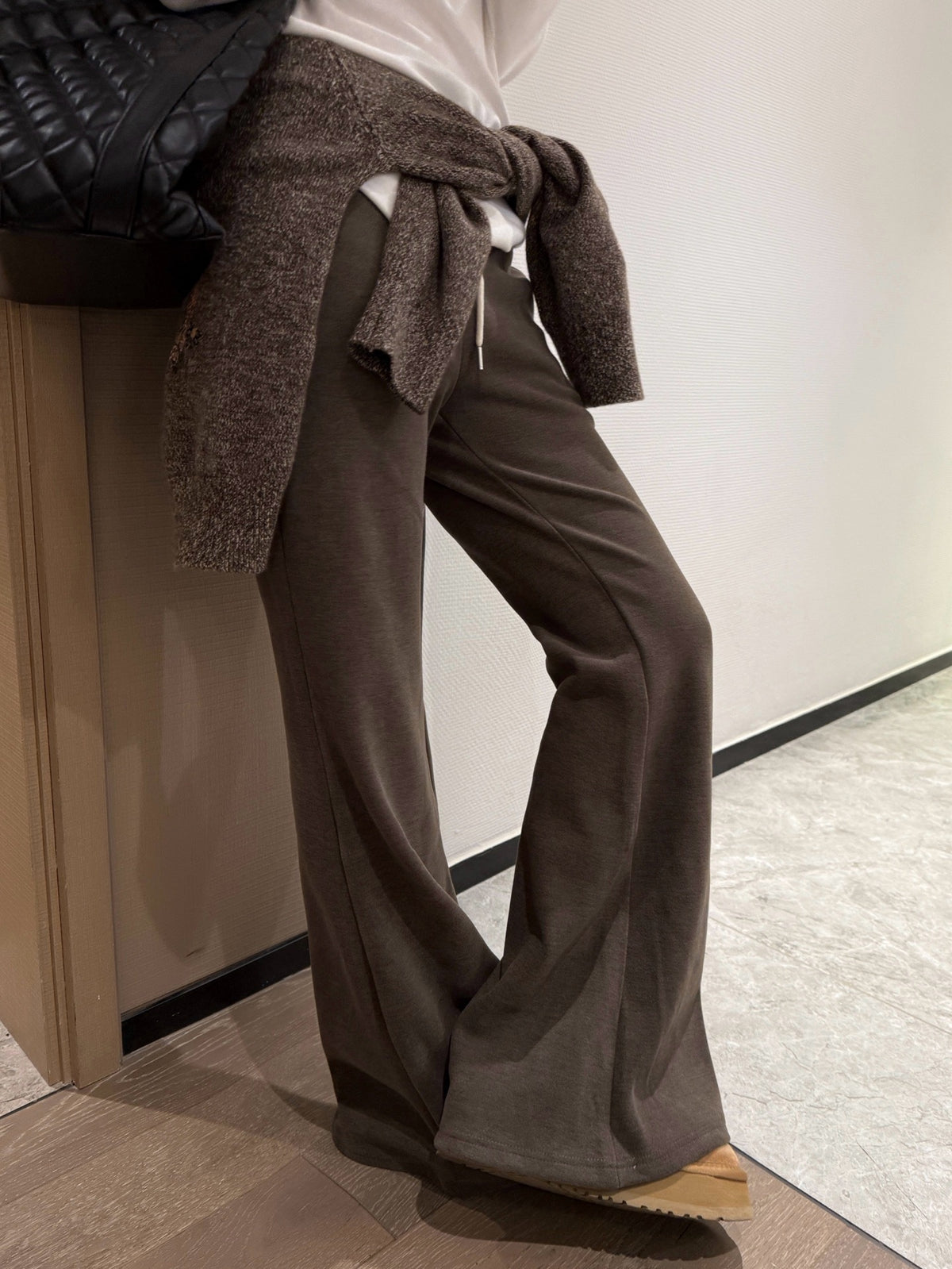 Fleece flare sweatpants