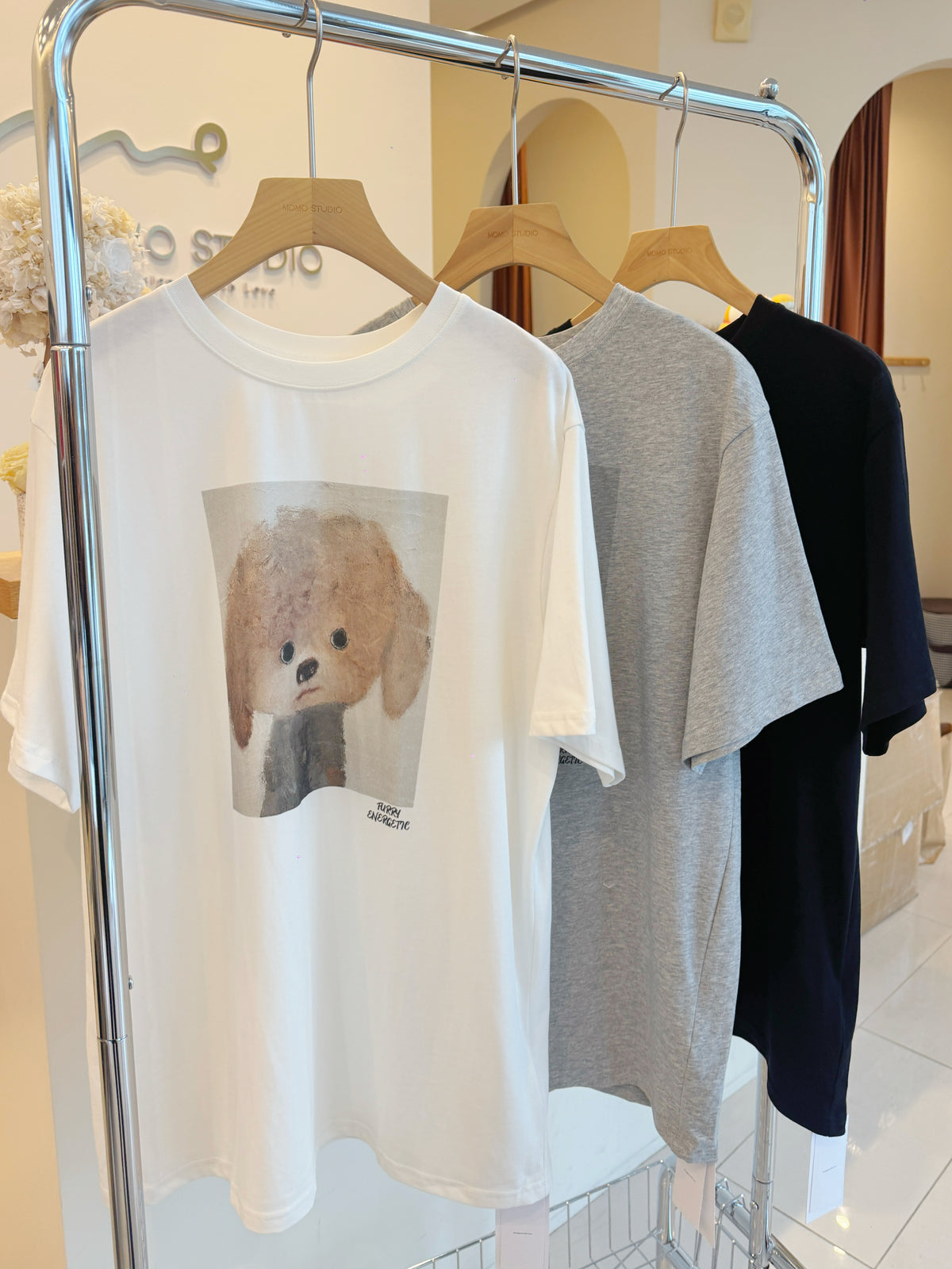 Puppy print oversized T-shirt