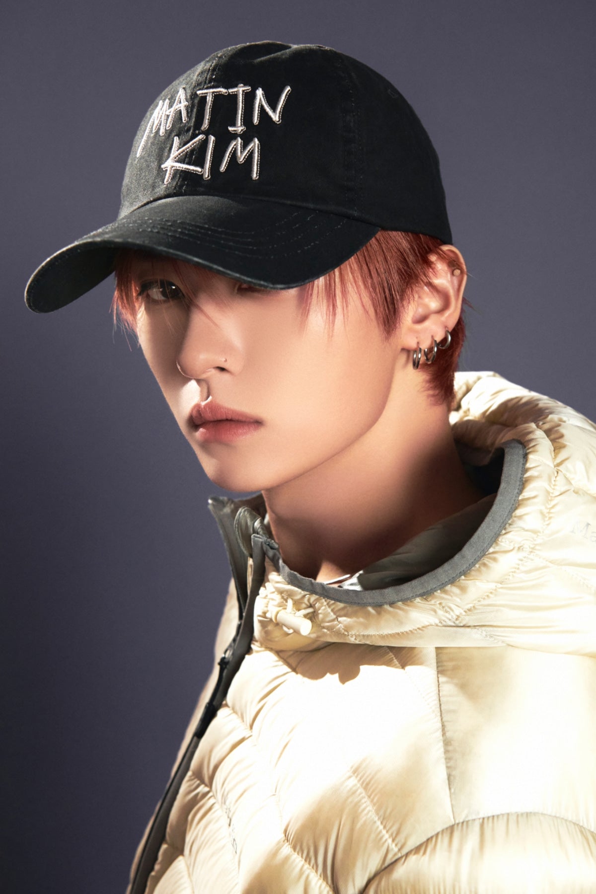 MATIN KIM VINTAGE WASHED GRAFFITI BALL CAP IN BLACK