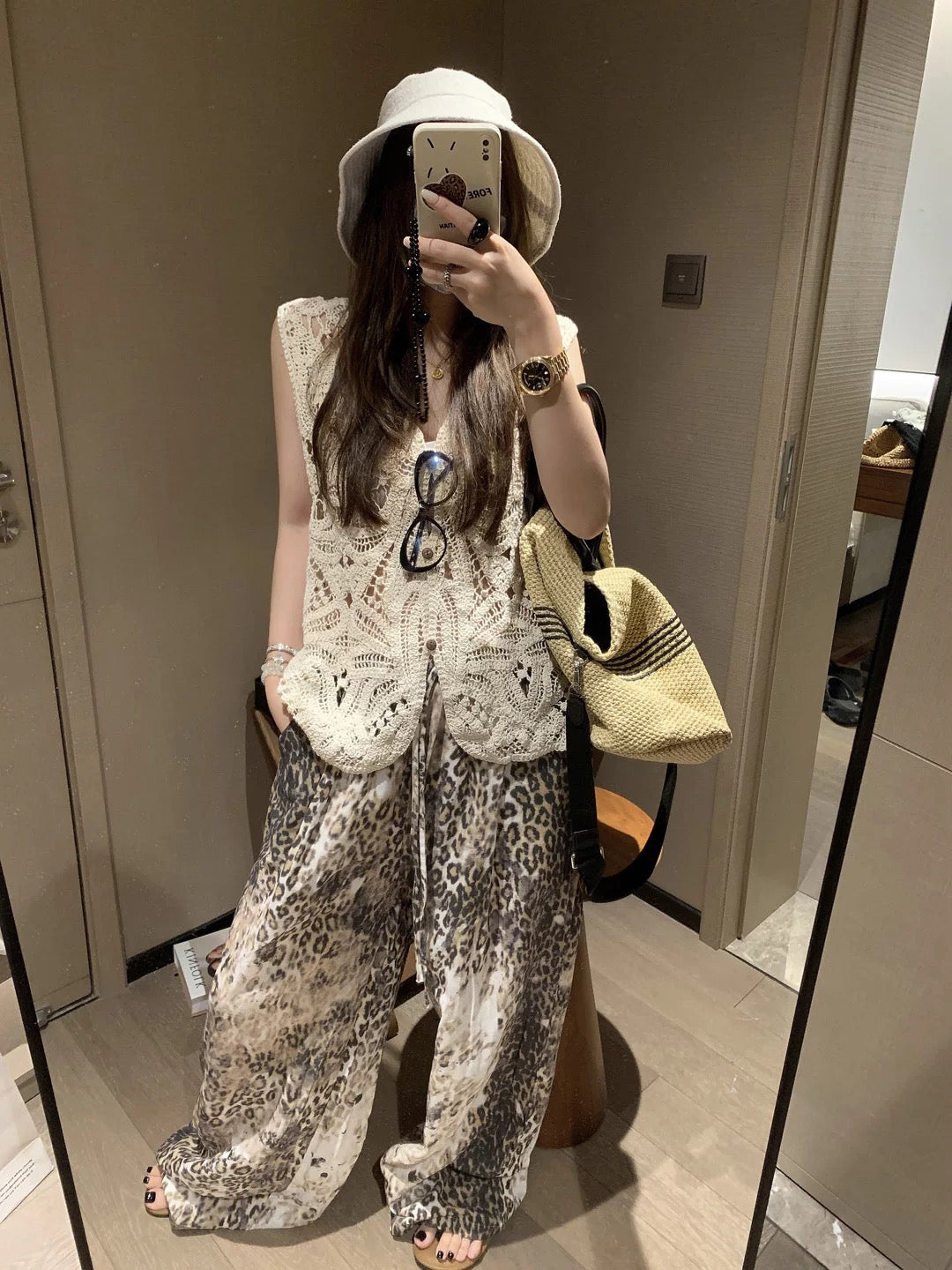 Leopard Wide-leg Pants