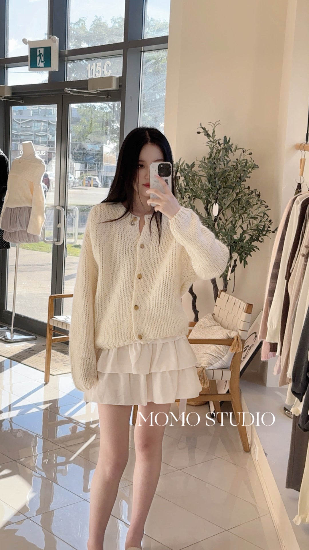 Glitter thickened sweater cardigan