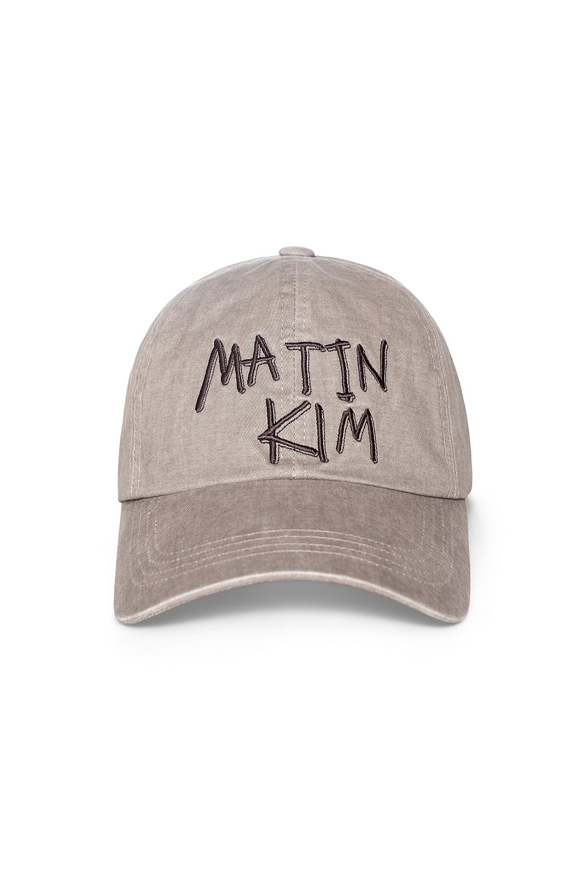 MATIN KIM VINTAGE WASHED GRAFFITI BALL CAP IN KHAKI BROWN