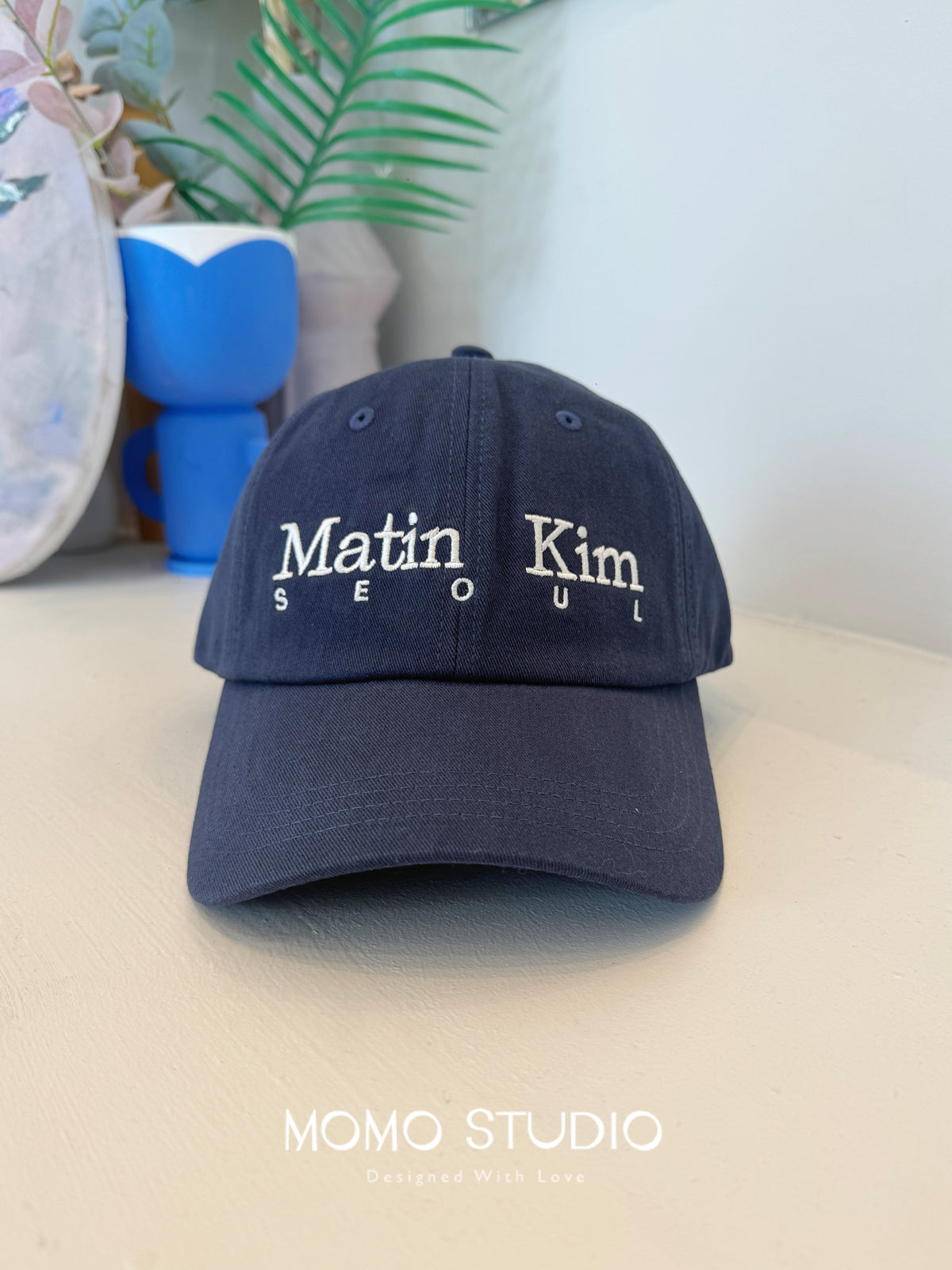 Matin Kim Seoul logo point big ball cap Navy