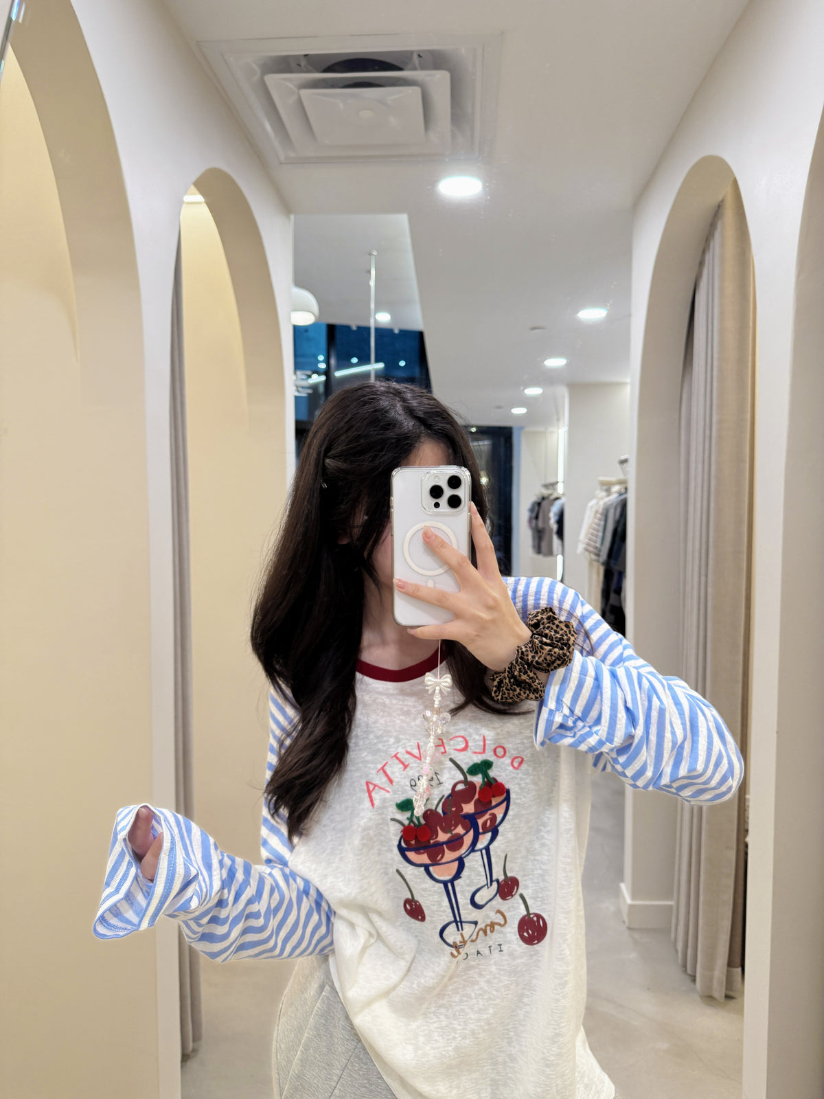 Cherry Plush Toy Cartoon Long-sleeve T-shirt