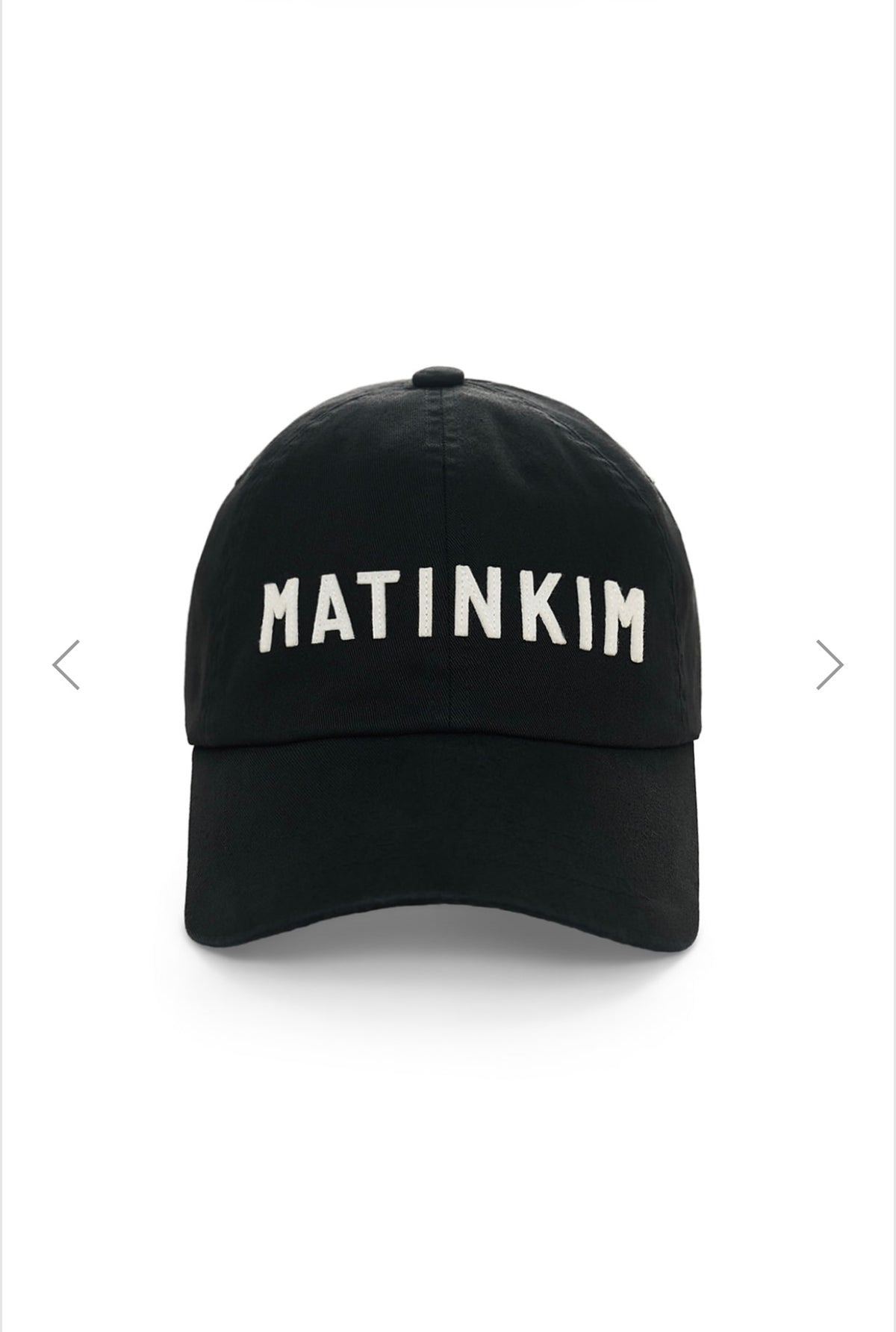 MATIN KIM APPLIQUE FELT LOGO BALL CAP IN BLACK