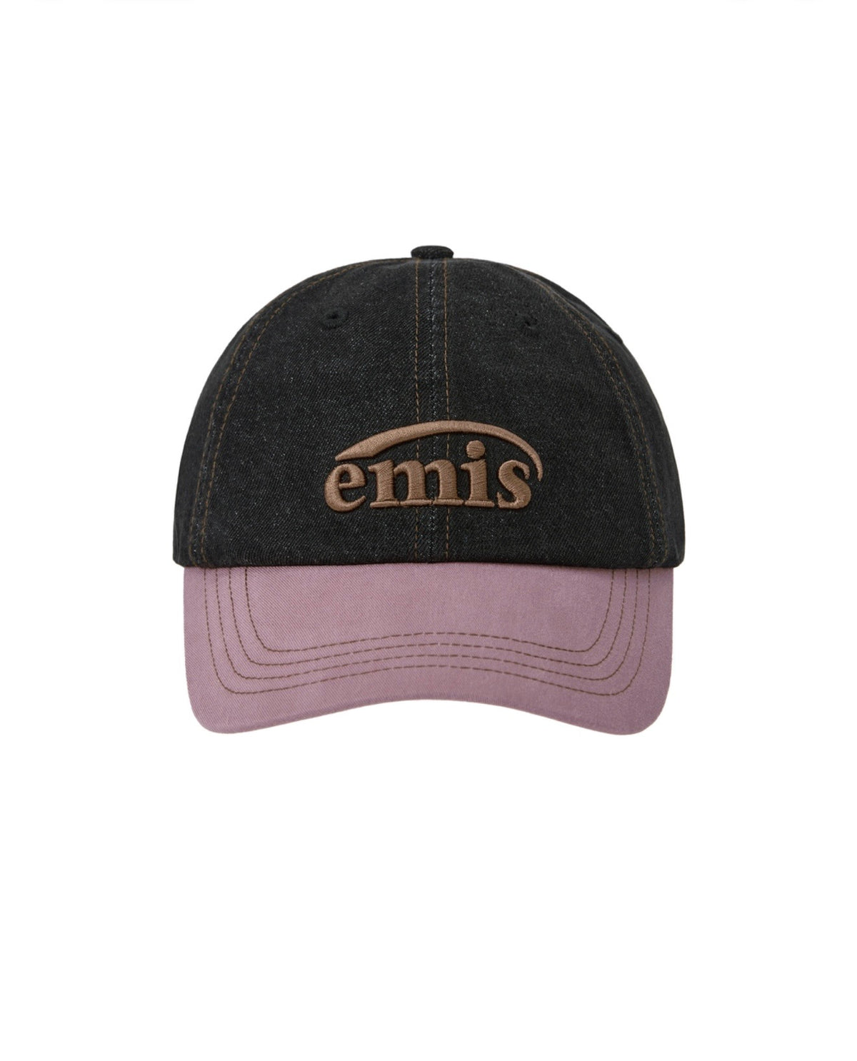 EMIS WASHED DENIM BALL CAP-GRAY/PINK
